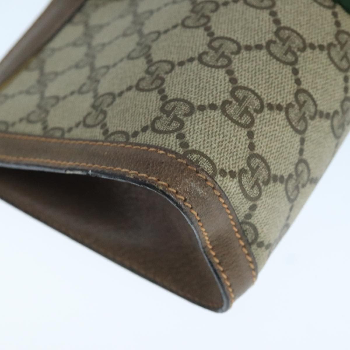 Gucci GUCCI GG Supreme Web Sherry Line Clutch Bag Pvc Beige Red Size ONE SIZE - 14 Thumbnail