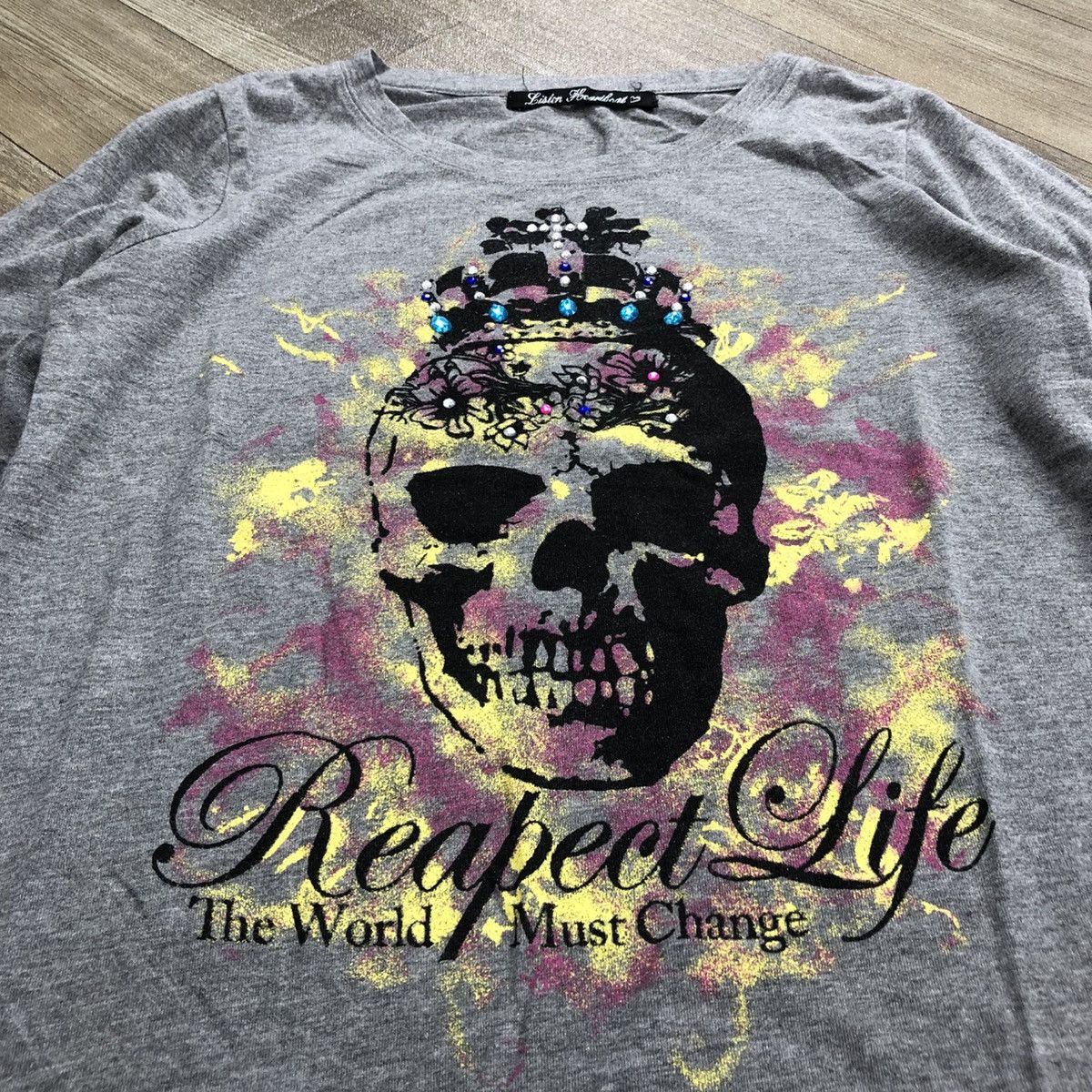 If Six Was Nine × Japanese Brand 2000s Listen Heartbeat Poem Skull Lgb Studded Long Sleeve Size US S / EU 44-46 / 1 - 3 Thumbnail