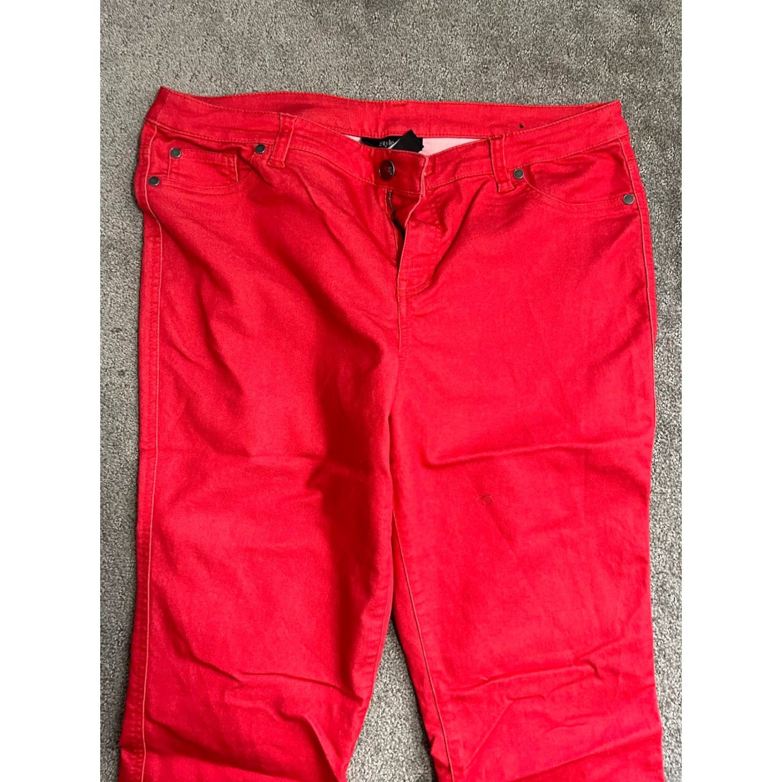 Style & Co Style&Co Jeans Womens 12 Red High Rise Jegging Stretch Pockets Denim Casual Regular Size 34" / US 12 / IT 48 - 2 Thumbnail