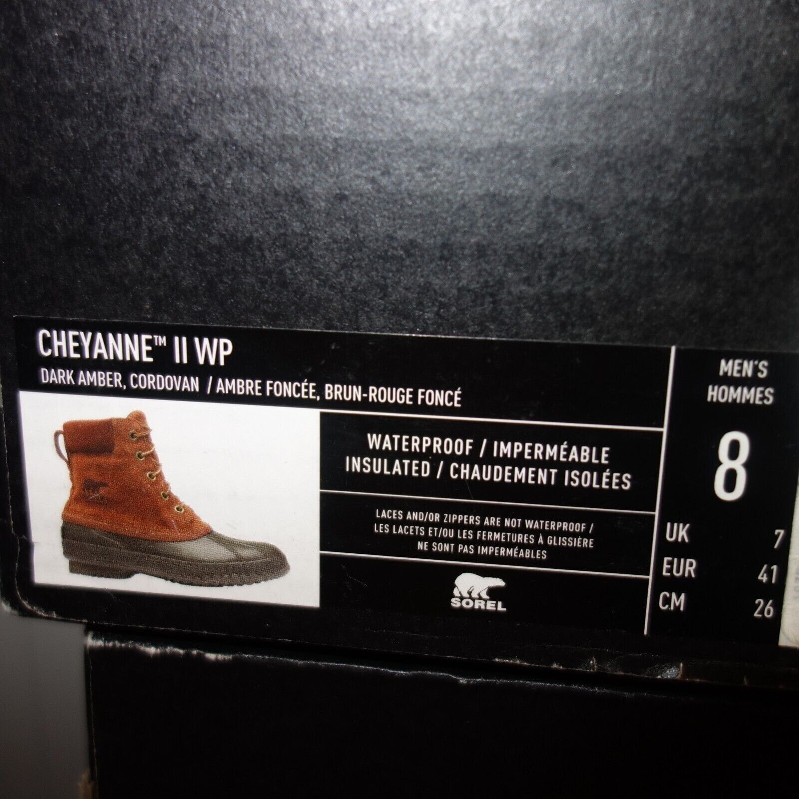 NEW Sorel Cheyanne II Lace Up Duck Boots Men\'s Size 8 Dark Amber Brown Timberland Stormbucks Men\ main image 4