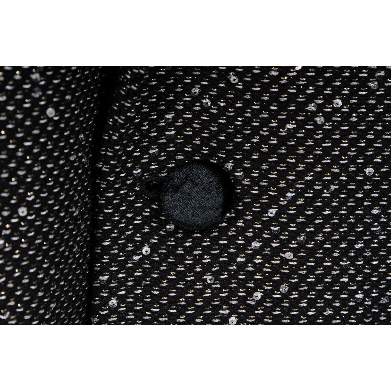Saint Laurent Paris Single Breasted Sequin Overcoat Silver Black Coat Size US L / EU 52-54 / 3 - 7 Thumbnail