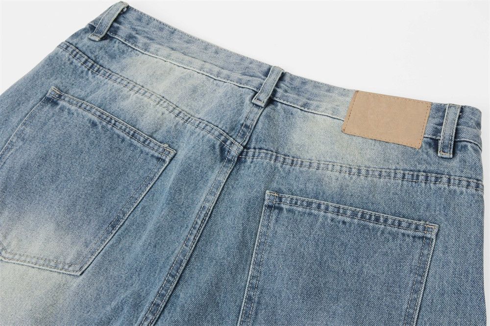 Japanese Brand × Jean Men's street washed retro straight casual distressed jeans Size US 34 / EU 50 - 5 Thumbnail