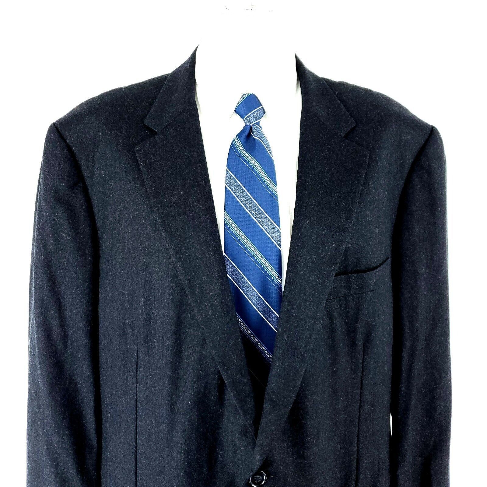 Samuelsohn Samuelsohn Sb Austin Super 120s Flannel Tweed Wool 2 Button Size 48L - 1 Thumbnail