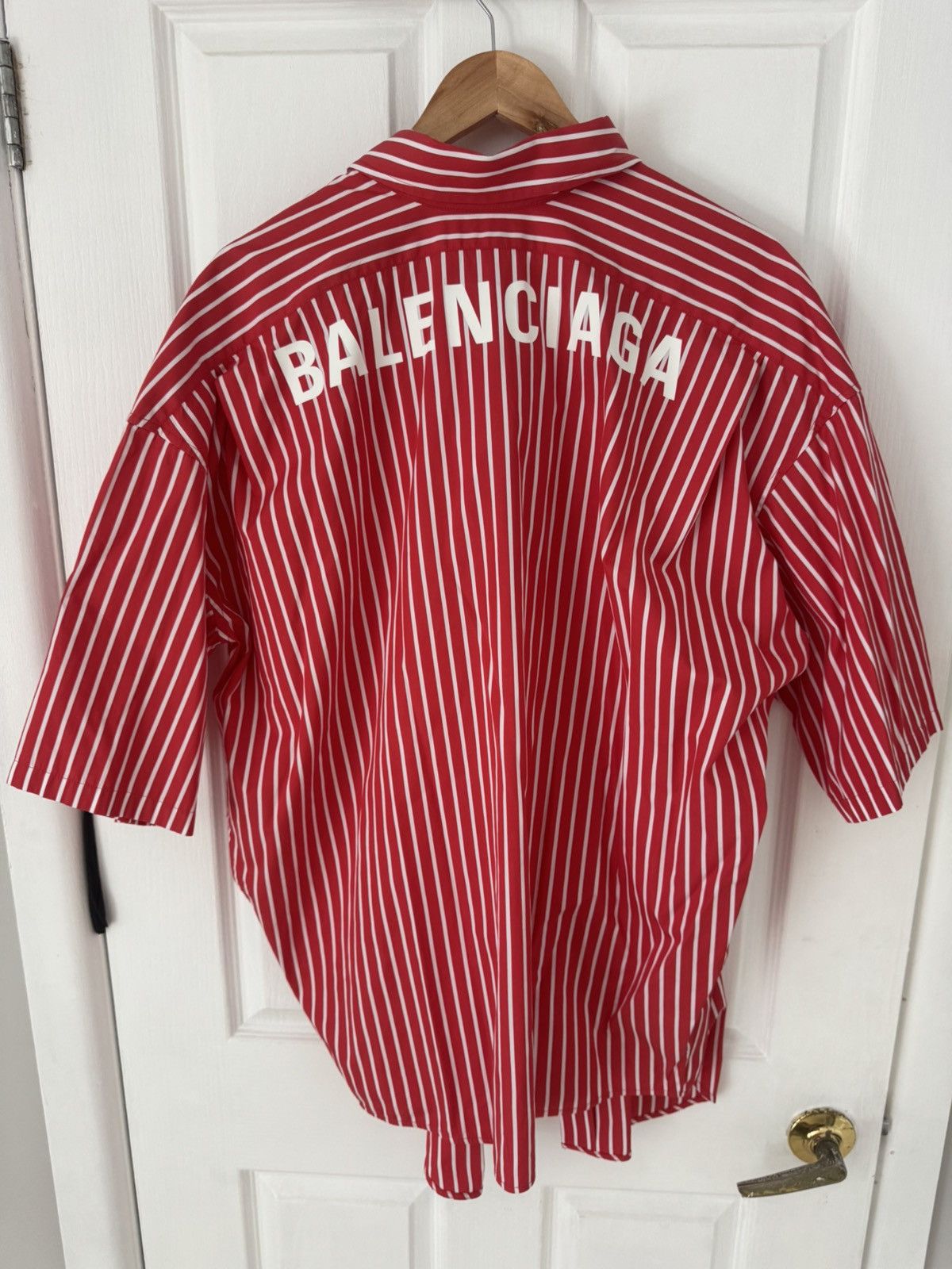 Balenciaga Balenciaga Striped red and white shirt Size US L / EU 52-54 / 3 - 3 Thumbnail