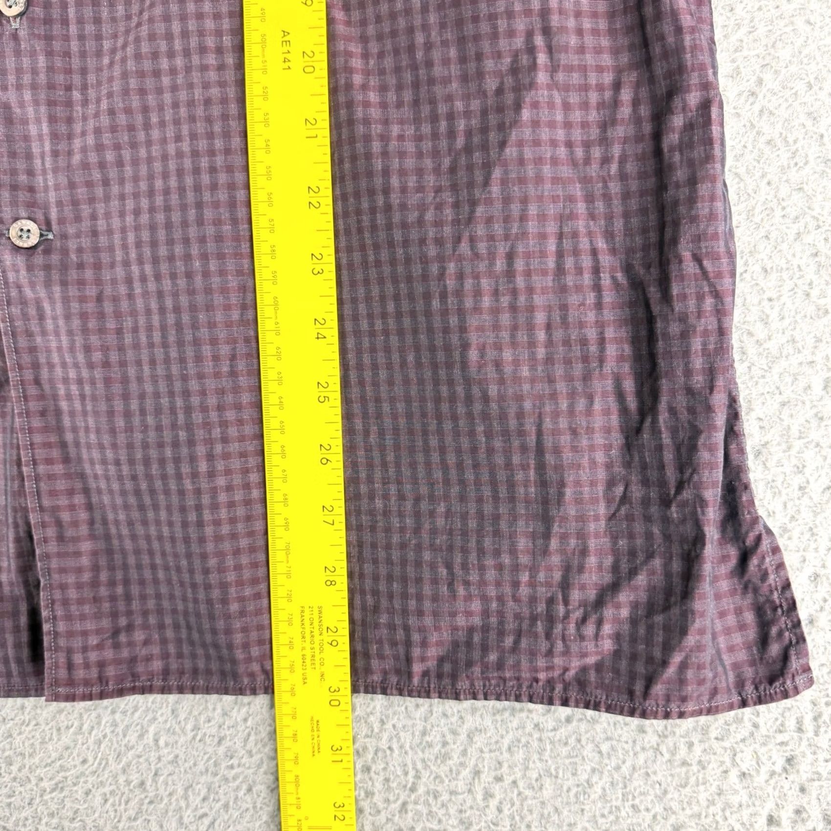 Canali Canali Button-Down Shirt Mens Large Plum Micro Check Long Sleeve Made Italy Size US L / EU 52-54 / 3 - 6 Thumbnail