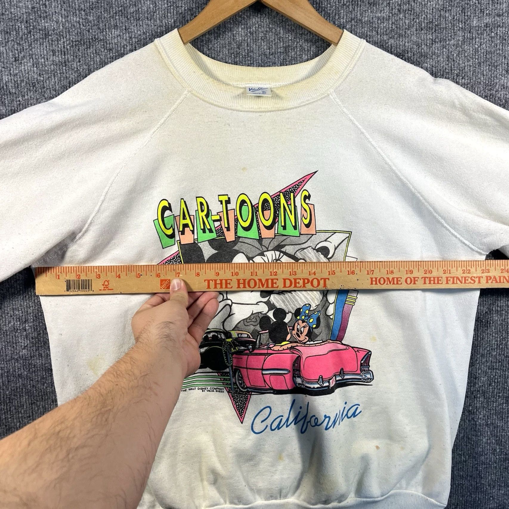 Velva Sheen VINTAGE Mickey Mouse Sweatshirt Velva Sheen 90s White XL Men Pullover Size US XL / EU 56 / 4 - 4 Thumbnail