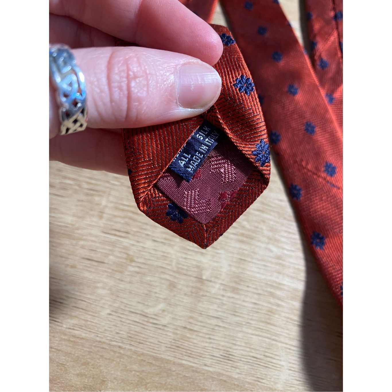 Daniel Hechter Daniel Hechter Paris Red Blue Flower Neck Tie, MSRP $89 Size ONE SIZE - 7 Thumbnail