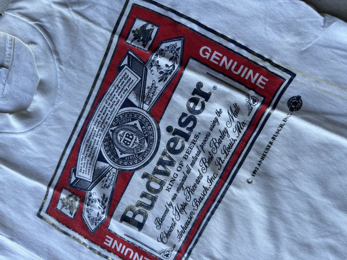 Budweiser 🚨1992 BUDWEISER VNTG BEER T Shirt Coors Corona Carlsberg Size US M / EU 48-50 / 2 - 5 Thumbnail