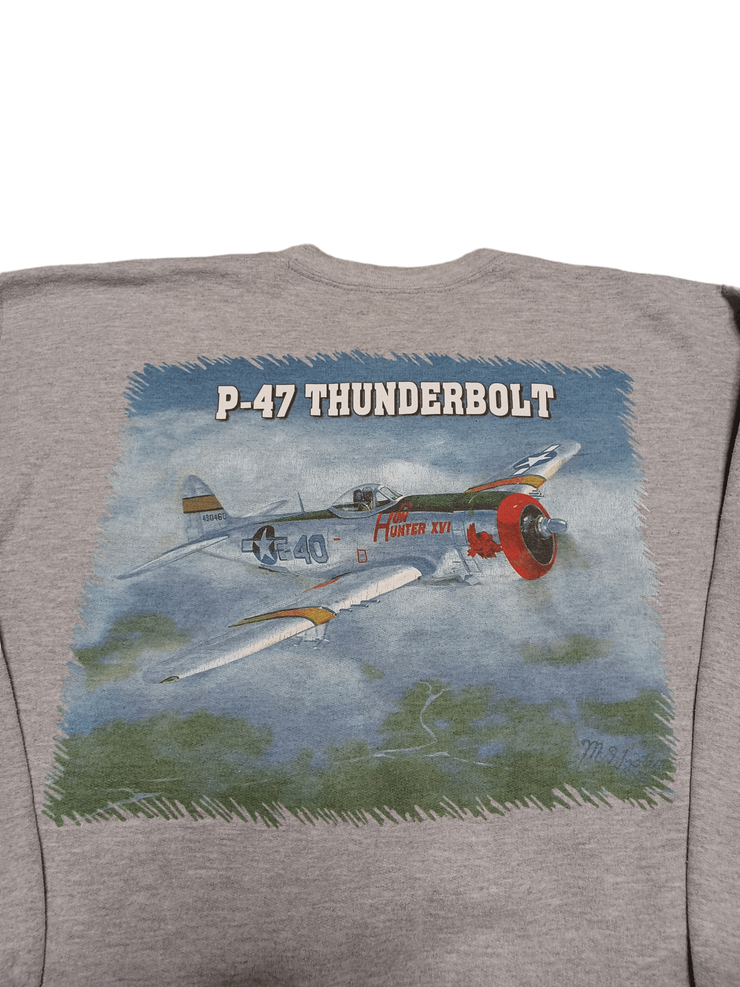 Hanes P-47 THUNDERBOLT BIG PRINT HANES VINTAGE MILITARY SWEATSHIRT Size US L / EU 52-54 / 3 - 2 Thumbnail