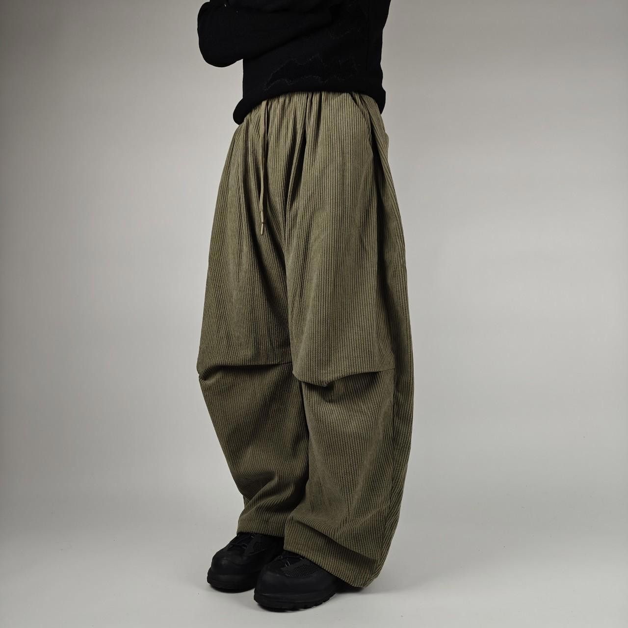 Other Japanese Muted Green Pleated Baggy Pants Size US 32 / EU 48 - 2 Thumbnail