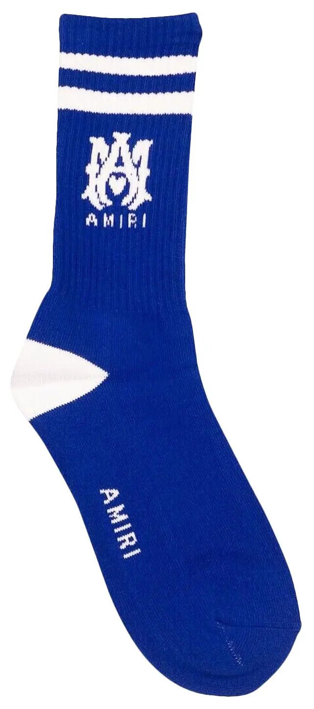 Amiri o1mle0326 Size: 41/42 / Ribbed MA Athletic Socks in Blue Size ONE SIZE - 4 Thumbnail