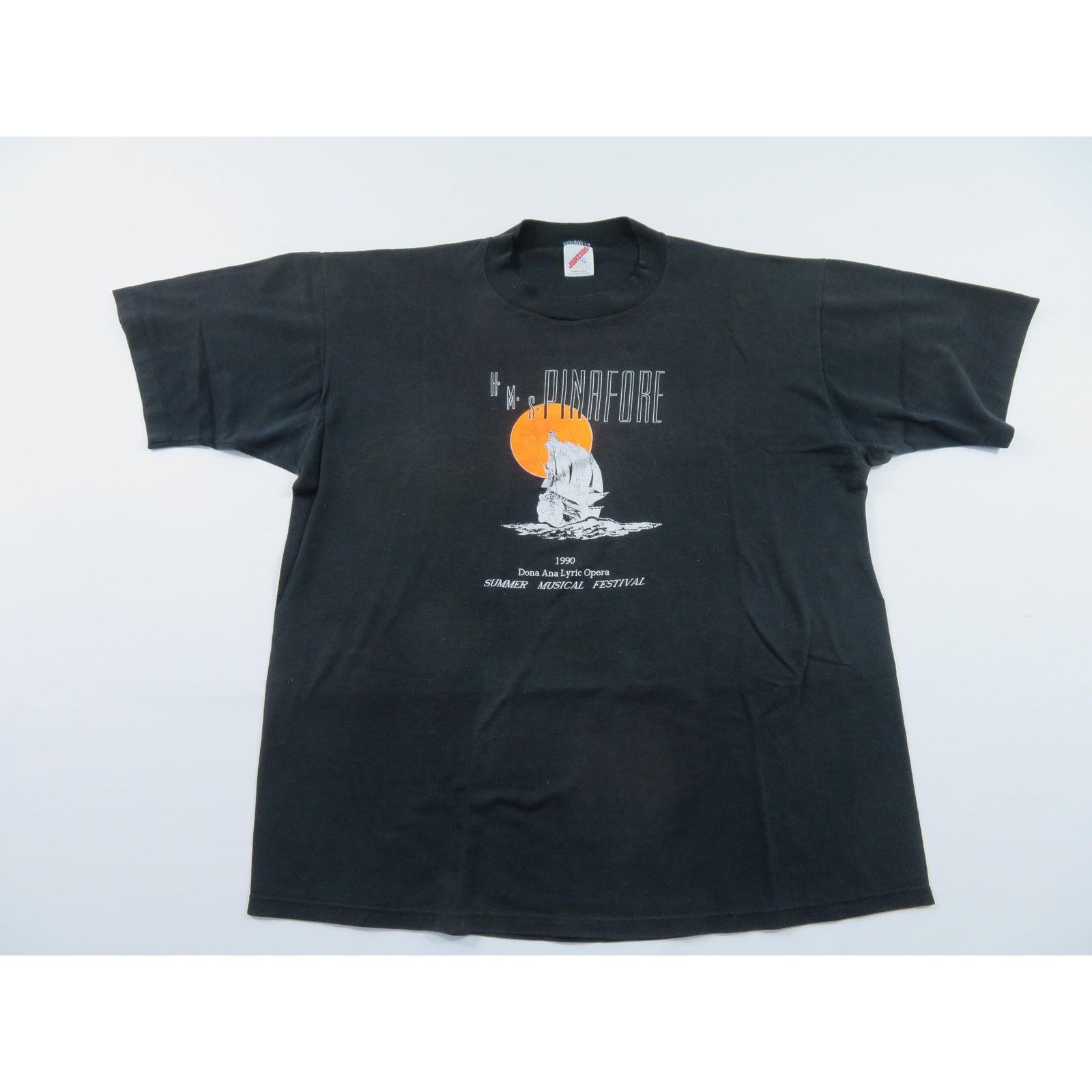 Jerzees HMS Pinafore Opera Black T-Shirt XL 46 1990s Double Sided Size US XL / EU 56 / 4 - 1 Thumbnail