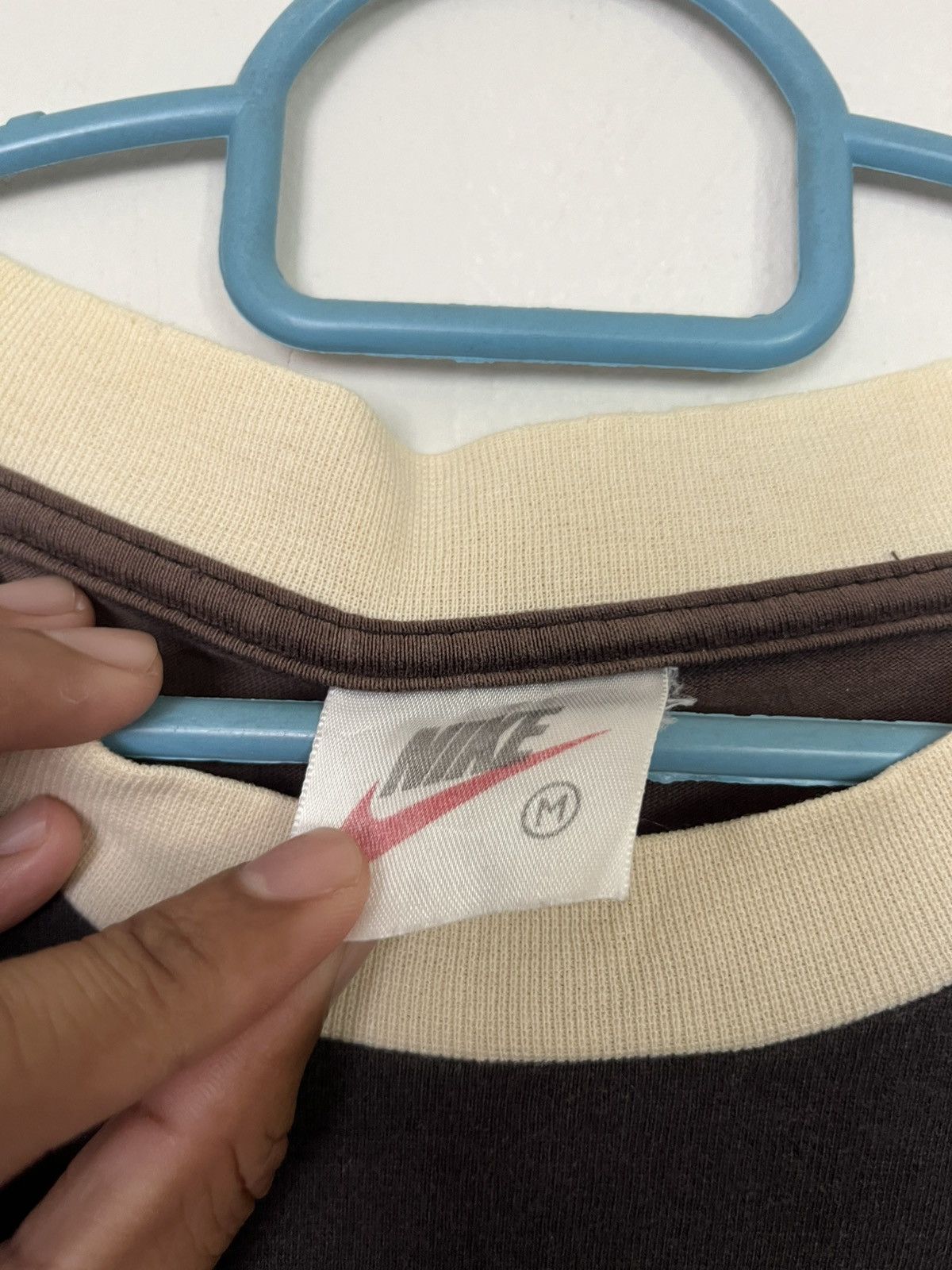 Nike 🔥Y2K 2000s MILENNIUM NIKE Ringer Distressed Size US M / EU 48-50 / 2 - 8 Thumbnail