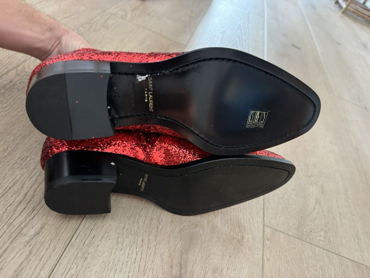 Saint Laurent Paris New Hedi FW16 Red Glitter Wyatts 43 Size US 10 / EU 43 - 6 Thumbnail