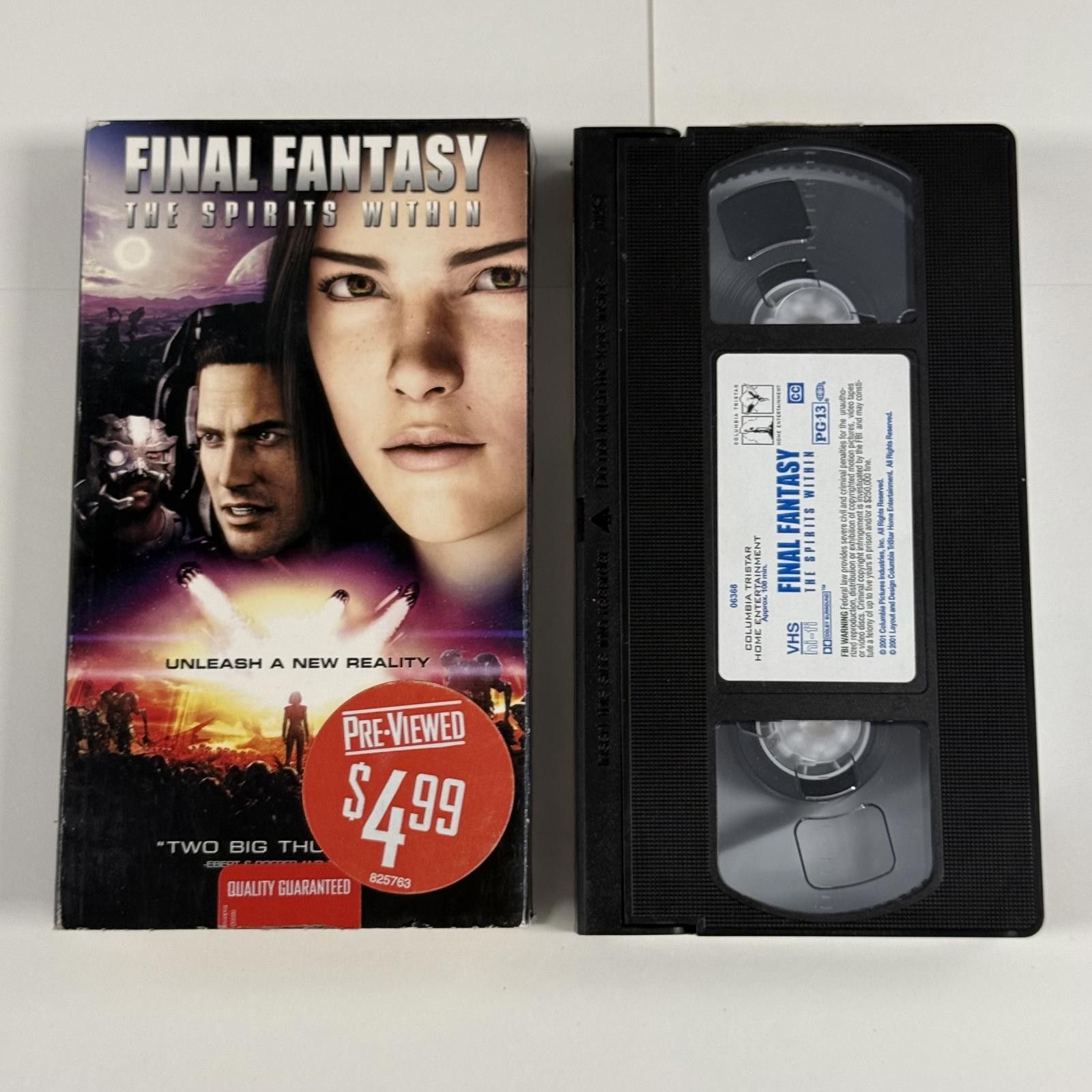 Designer Final Fantasy The Spirits Within VHS 2001 w/ Blockbuster Tag Size ONE SIZE - 3 Thumbnail