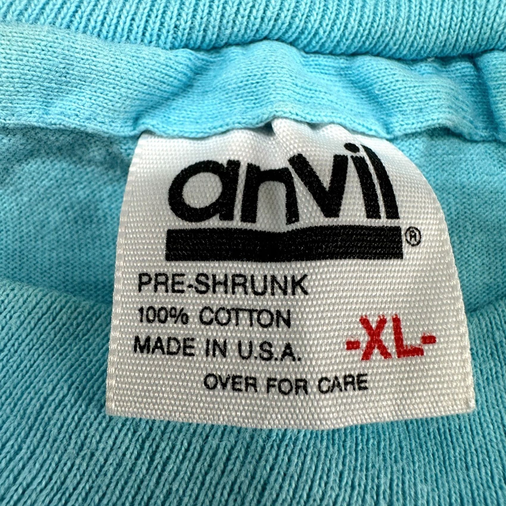 Anvil VINTAGE Anvil Shirt Mens XL Blue 90s Cartoon USA Short Sleeve Crew Neck T-Shirt Size US XL / EU 56 / 4 - 5 Thumbnail