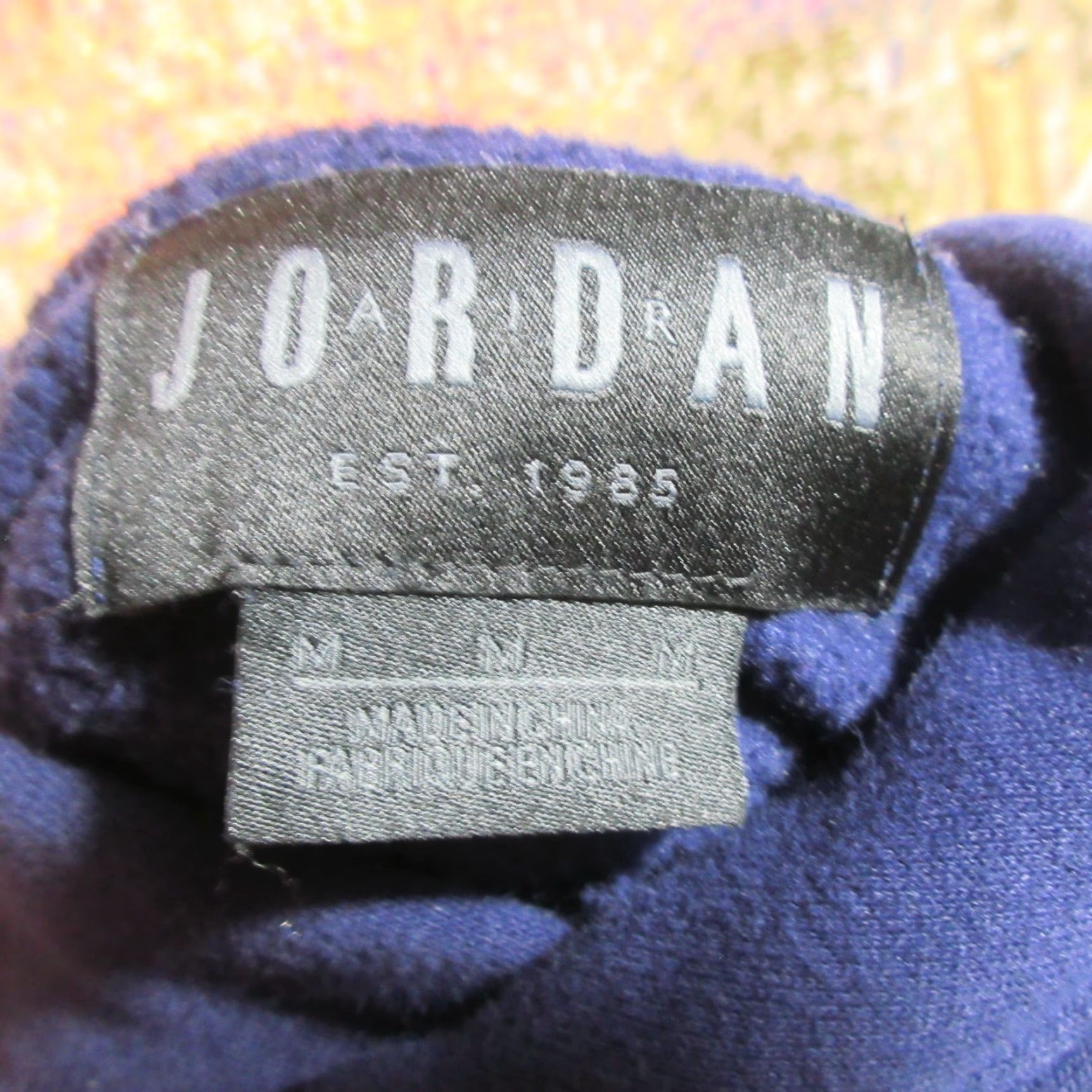 Jordan Brand Nike Air Jordan Hoodie Mens M Navy Hooded Sweatshirt Jumpman Print Zip Front Round Neck Logo Pullover Fleece Blue Regular Fit Sports USA Men Size US M / EU 48-50 / 2 - 3 Thumbnail