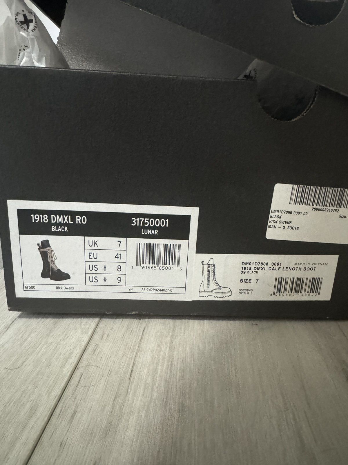 Dr. Martens × Rick Owens Dr. Martens x Rick Owens 1918 DMXL Calf Length Zip Boot Size US 8 / EU 41 - 9 Thumbnail
