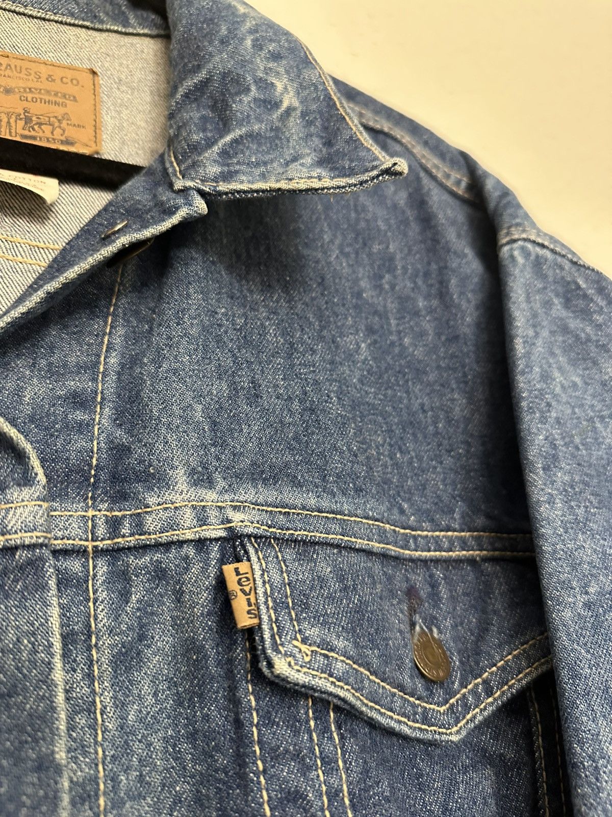 Levi's × Levi's Vintage Clothing × Vintage Vintage 90s Levi’s Denim Trucker Jacket Made In USA Men’s L Size US L / EU 52-54 / 3 - 4 Thumbnail