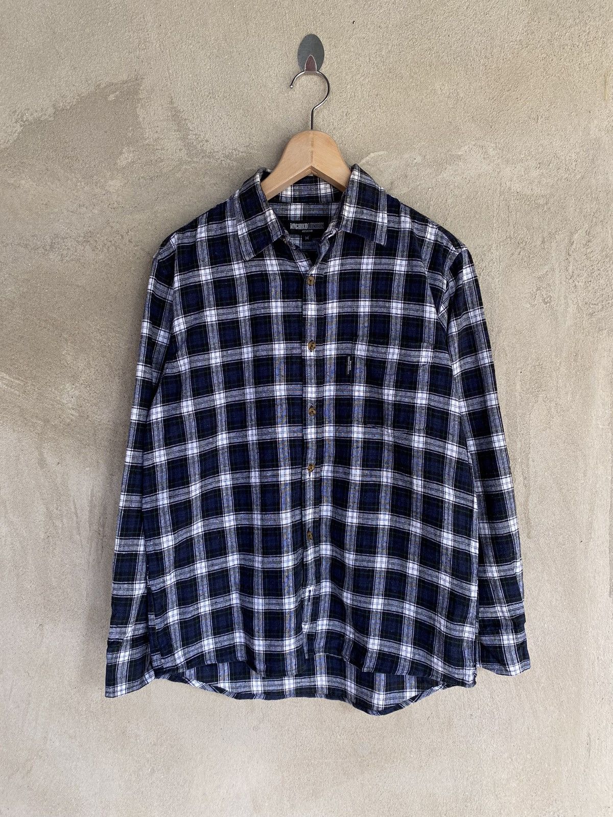 Michiko London Koshino Plaid Tartan Flannel Shirt