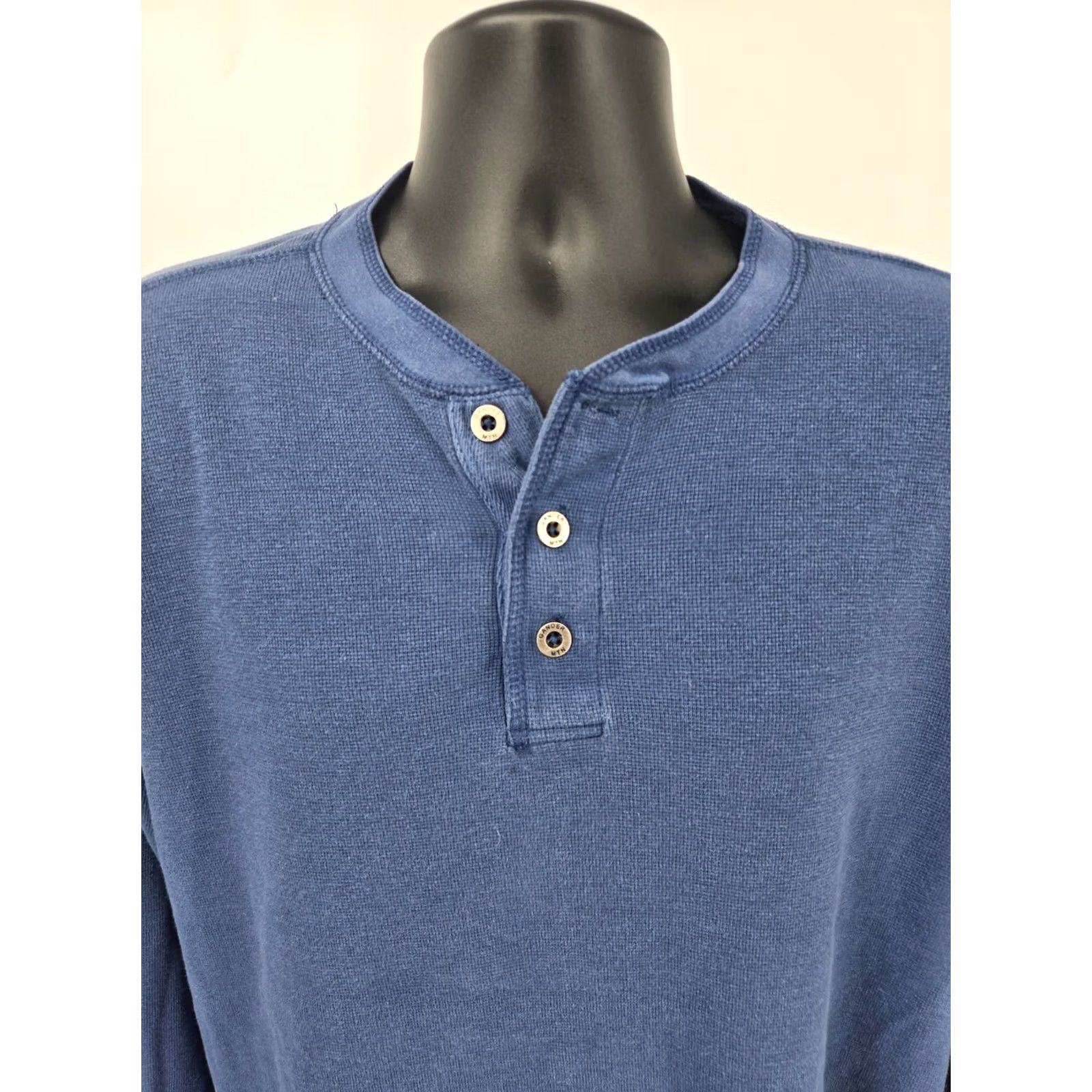 Vintage Gander Mtn T-Shirt XL Blue Long Sleeve Men Shirt Outdoor Camping Hiking Crew Neck Cotton Polyester Knit Logo Casual Solid Size US XL / EU 56 / 4 - 3 Thumbnail