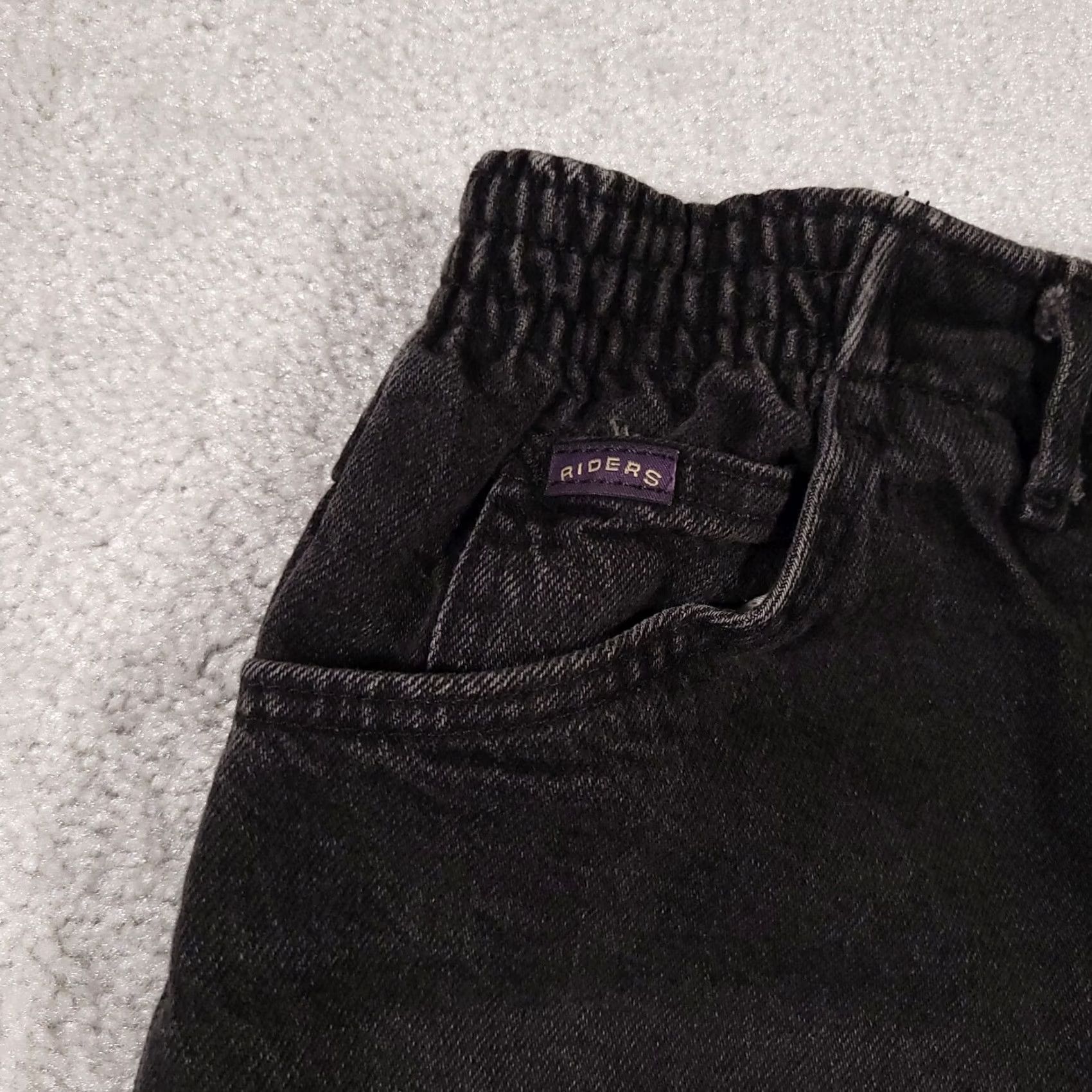 Lee VINTAGE Lee Riders Jeans Women's 14 Med Classic Fit Black Denim Tapered Leg USA Size 36" / US 14 / IT 50 - 4 Thumbnail