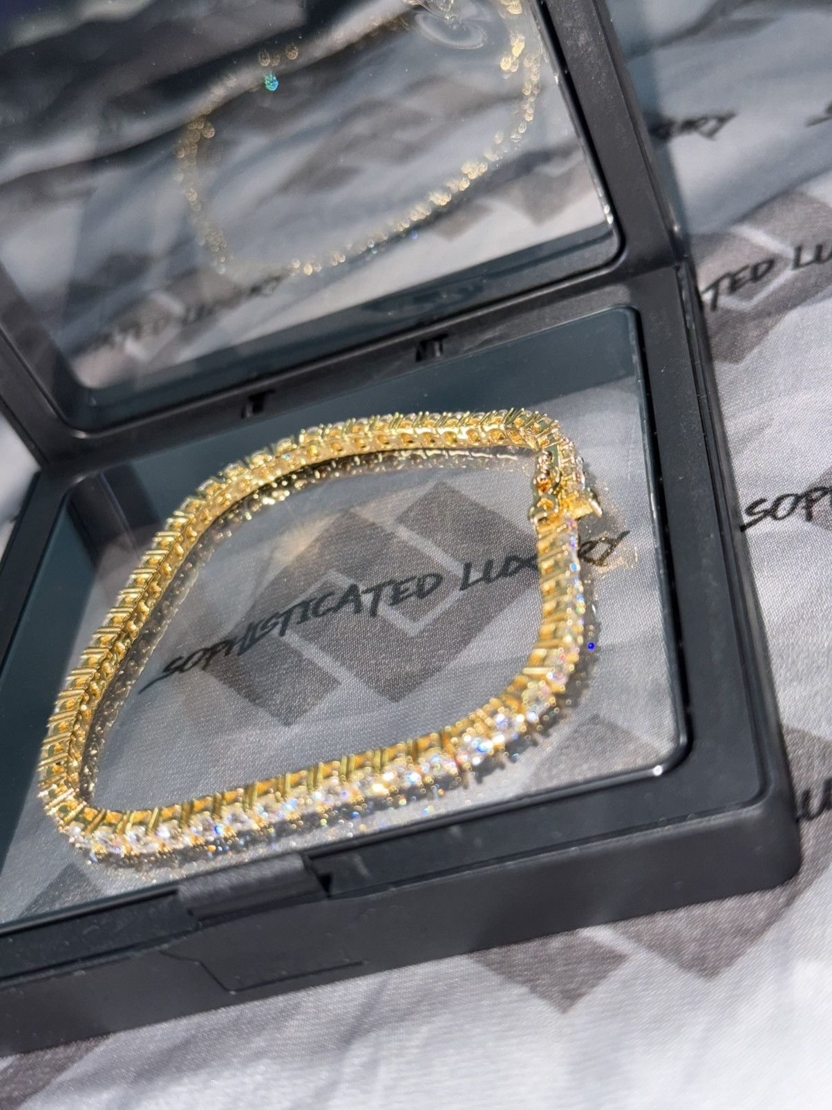 Other Gold vermeil moissanite tennis bracelet 7” 3mm Size ONE SIZE - 3 Thumbnail