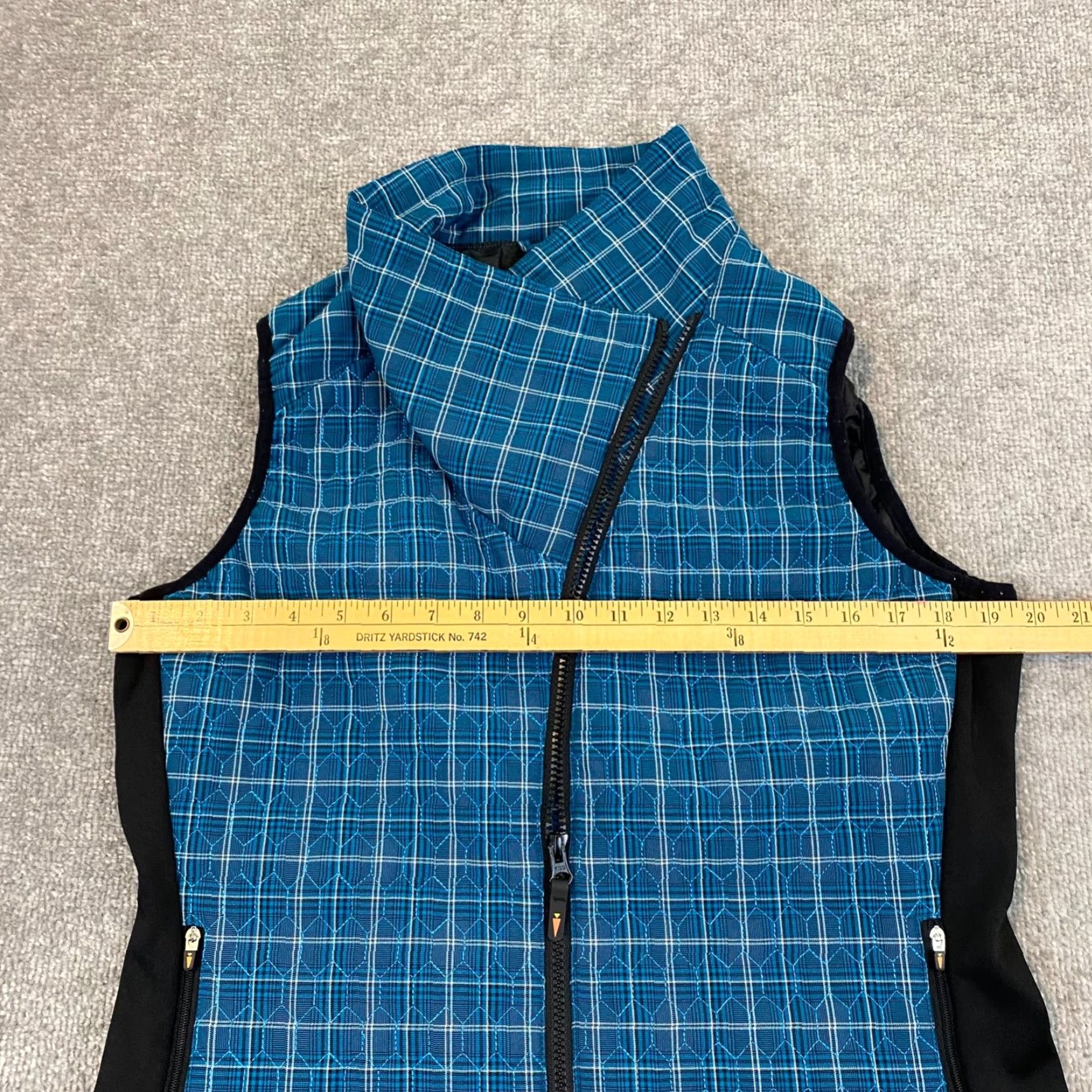 Vintage Kerrits Vest Womens L Blue Plaid Asymmetrical Zip Cowl Neck Equestrian Western Vest Size L / US 10 / IT 46 - 7 Thumbnail