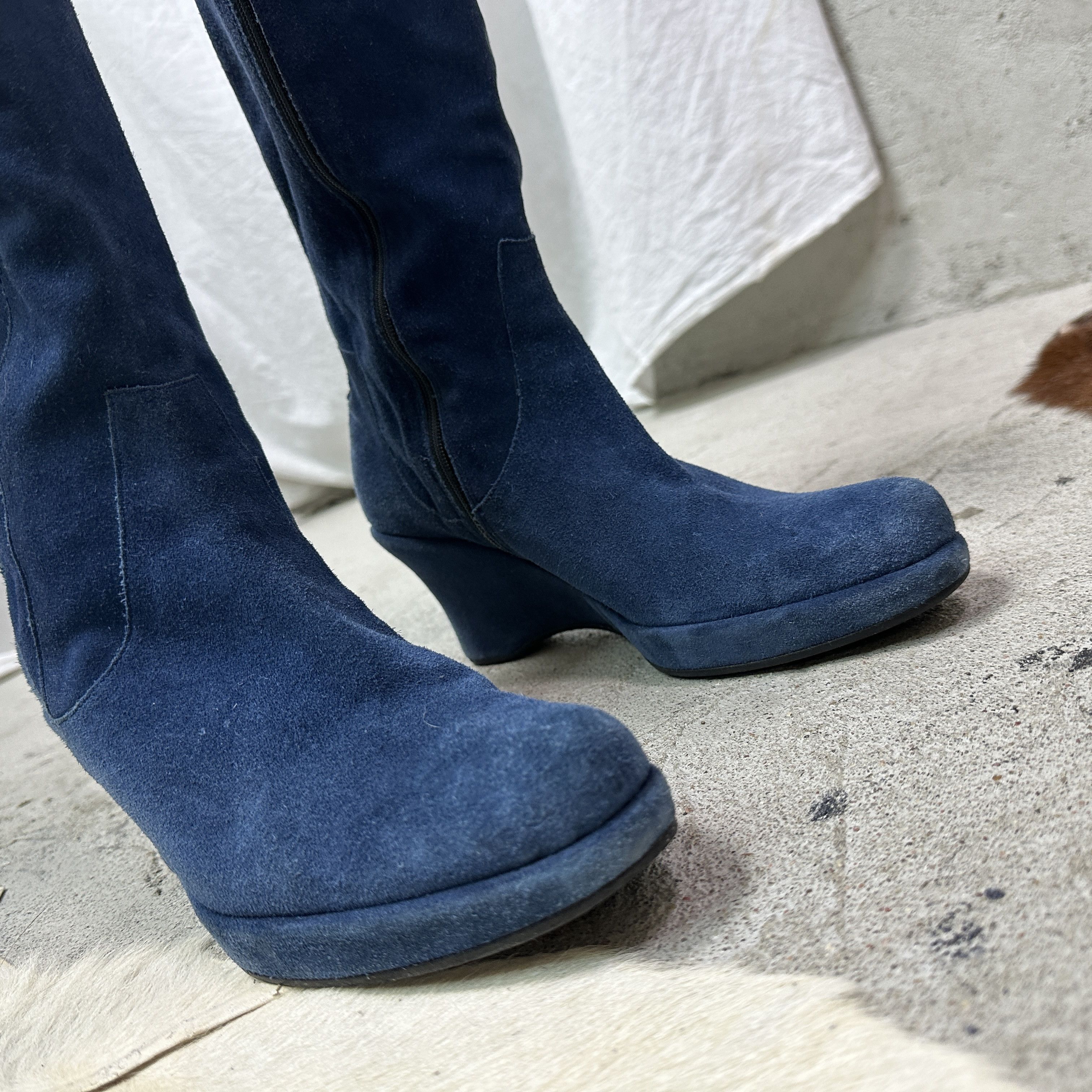 Vintage Vintage Leather Platform Wedge Suede Boots Y2K Size US 7 / IT 37 - 9 Thumbnail