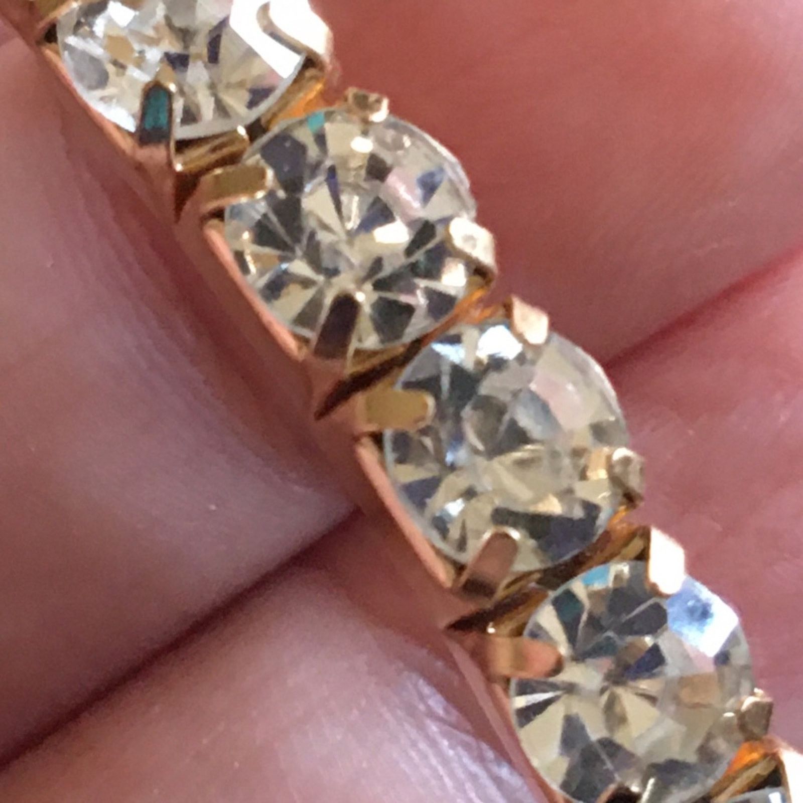 Vintage Vintage large clear rhinestone stretch bracelet Size ONE SIZE - 6 Thumbnail