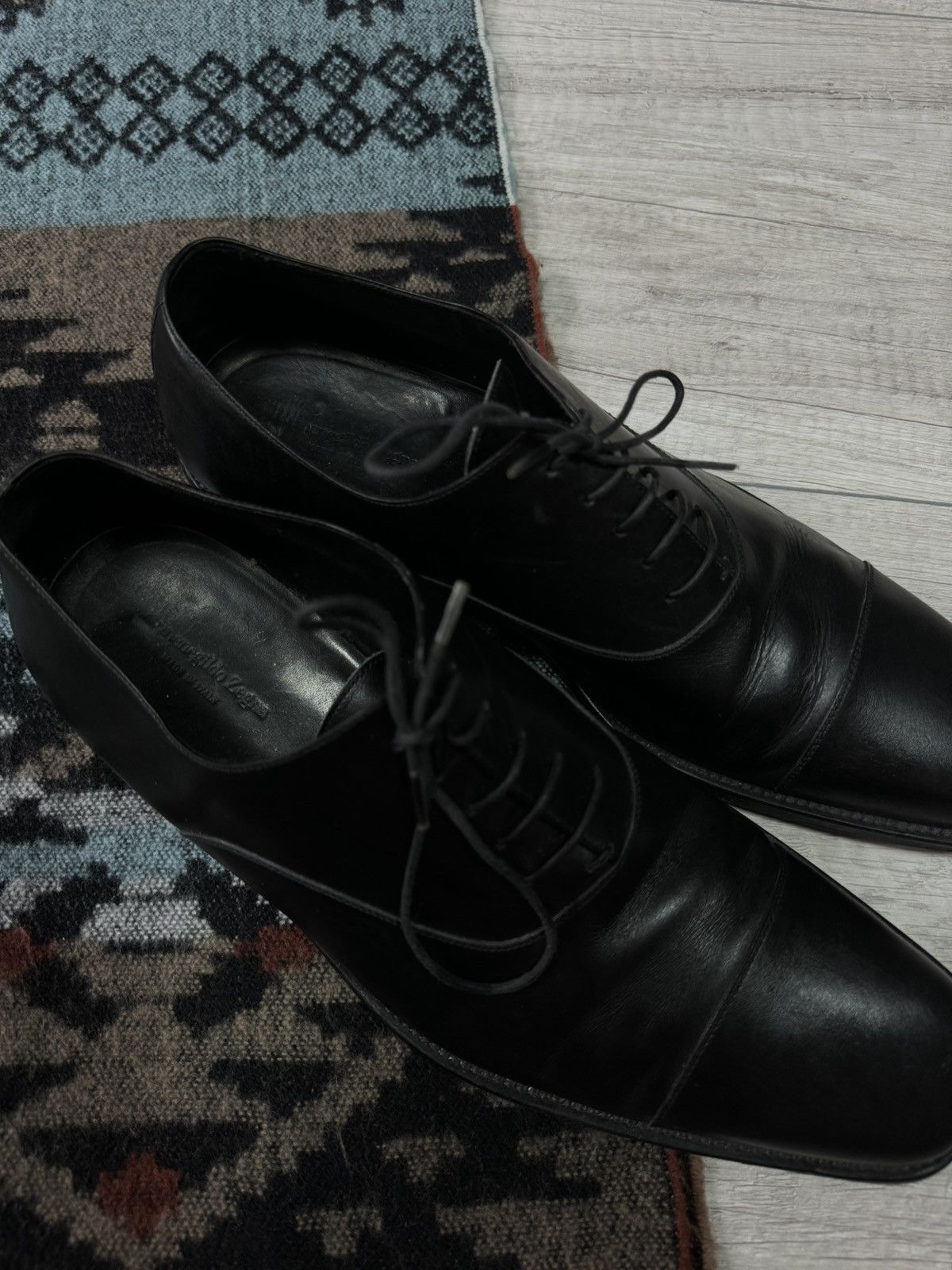 Ermenegildo Zegna Ermenegildo Zegna Mens Oxford Derby Shoes Size 9.5 Leather Size US 9.5 / EU 42-43 - 3 Thumbnail