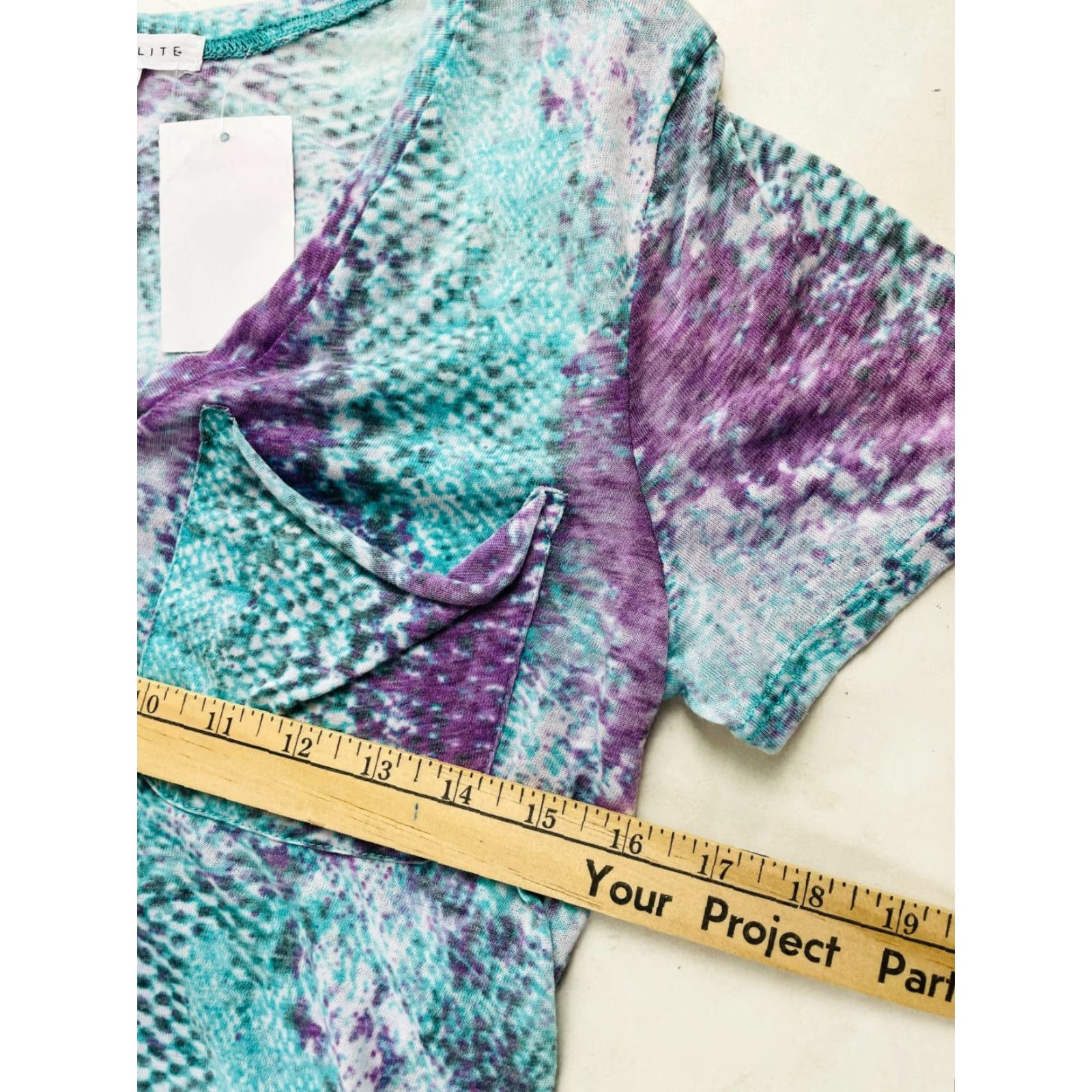 Vintage SOCIALITE T-Shirt Women XS Purple Blue Short Sleeve V-Neck NWT Distressed Modern Breathable casual Size XS / US 0-2 / IT 36-38 - 5 Thumbnail