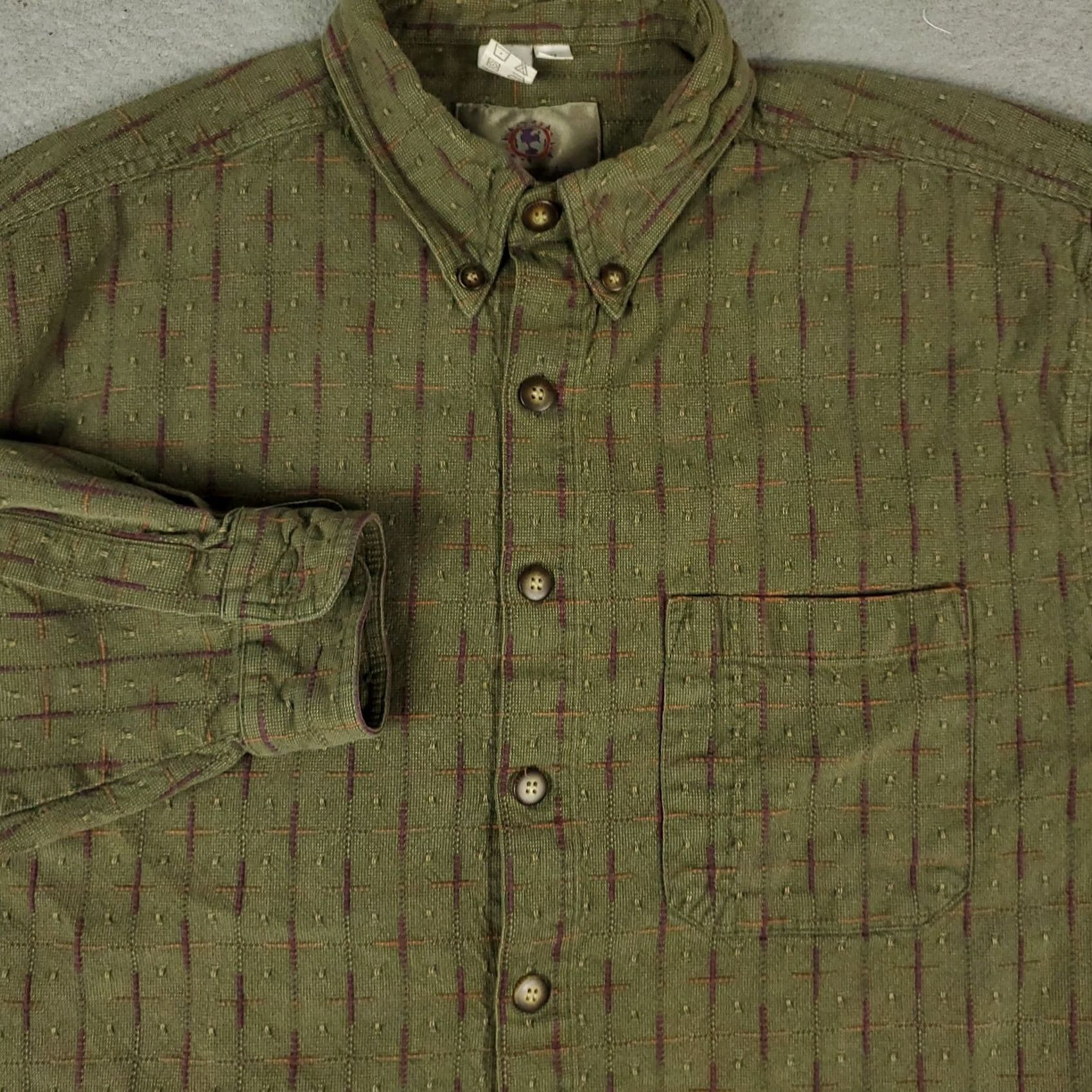 The Territory Ahead Territory Ahead Shirt Mens XL Green Knit Button-Up Long Sleeve Size US XL / EU 56 / 4 - 2 Thumbnail