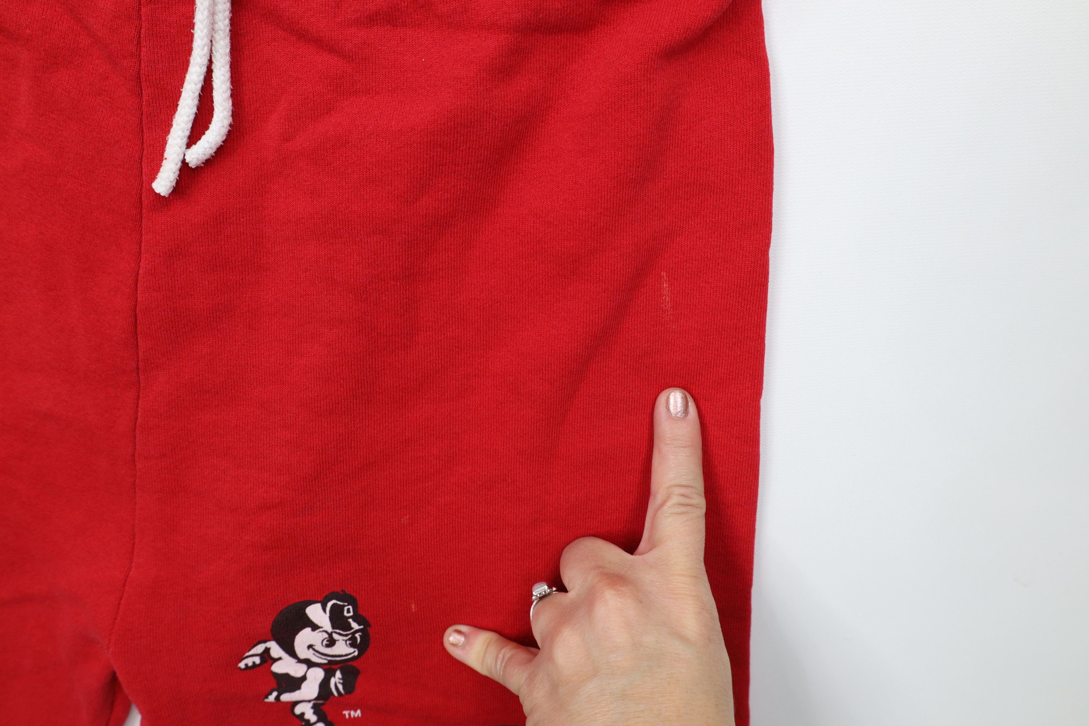 Vintage Vintage 90s Ohio State University Sweatpants Shorts Red USA Size US 34 / EU 50 - 6 Thumbnail