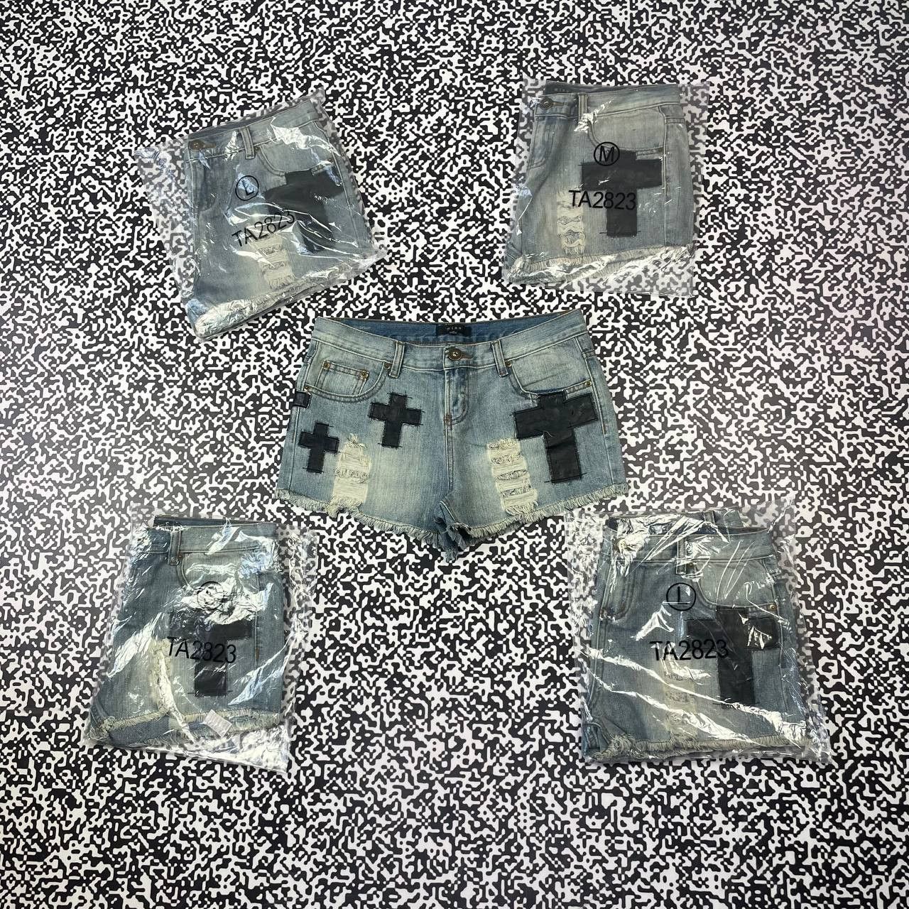 Seditionaries Vintage Y2K Japanese Cross Logo Mini Shorts Sexy Retro Style Size 29" - 4 Thumbnail