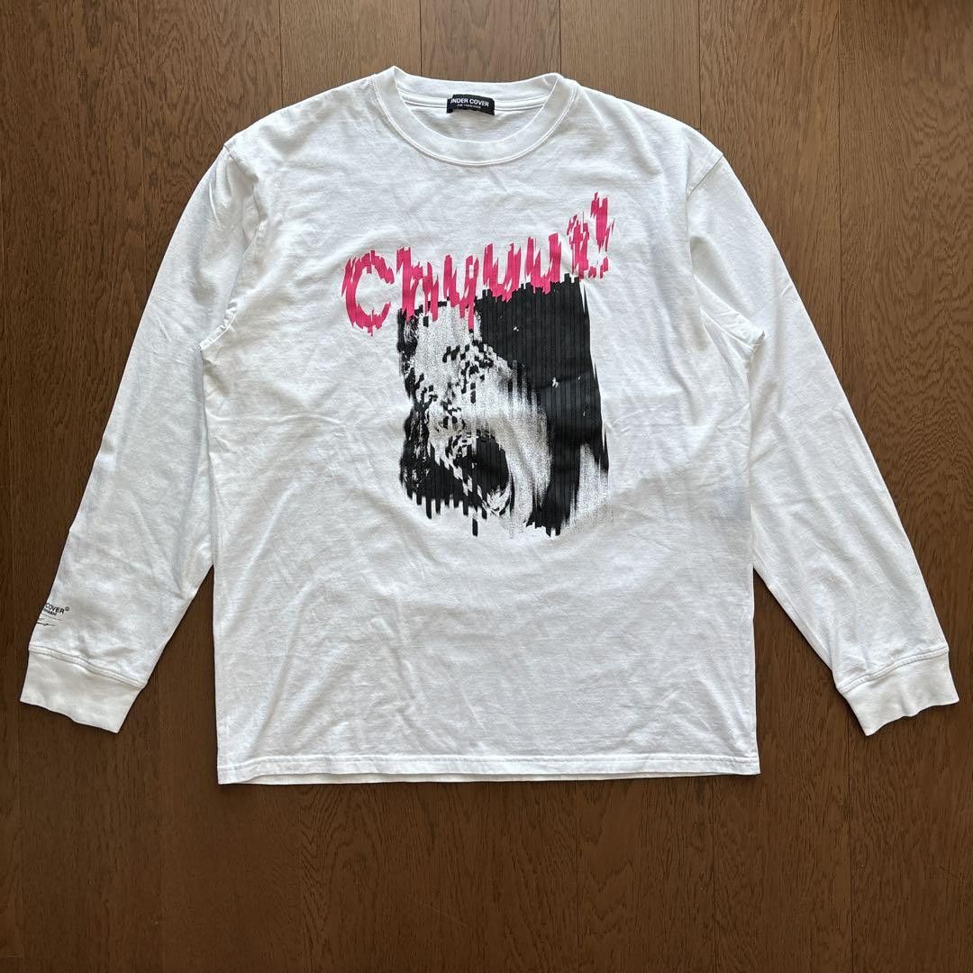 image of Undercover "chuuut!" Long Sleeve Tee in White, Men's (Size XL)