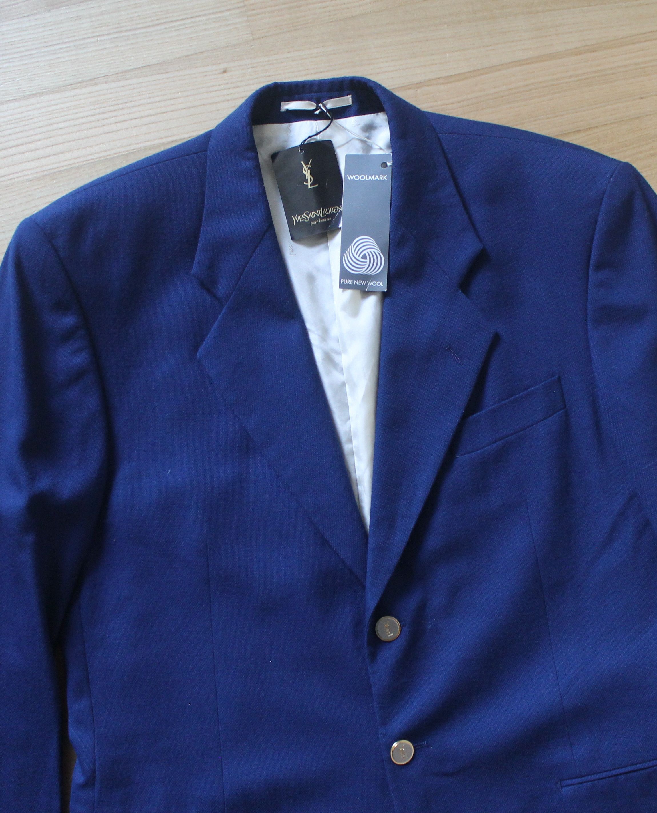 Vintage × Yves Saint Laurent Vintage Yves Saint Laurent New Navy Blazer Size 50R - 5 Thumbnail