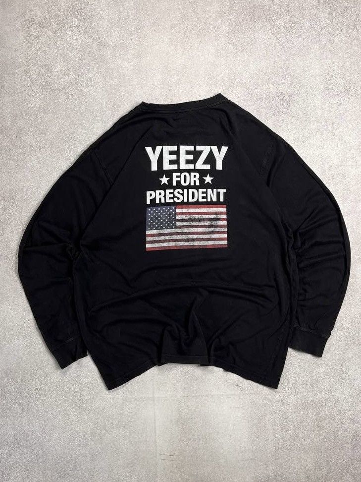 Kanye West Vintage Kanye West Yeezy For President Longsleeve Shirt XXL Size US XXL / EU 58 / 5 - 1 Thumbnail