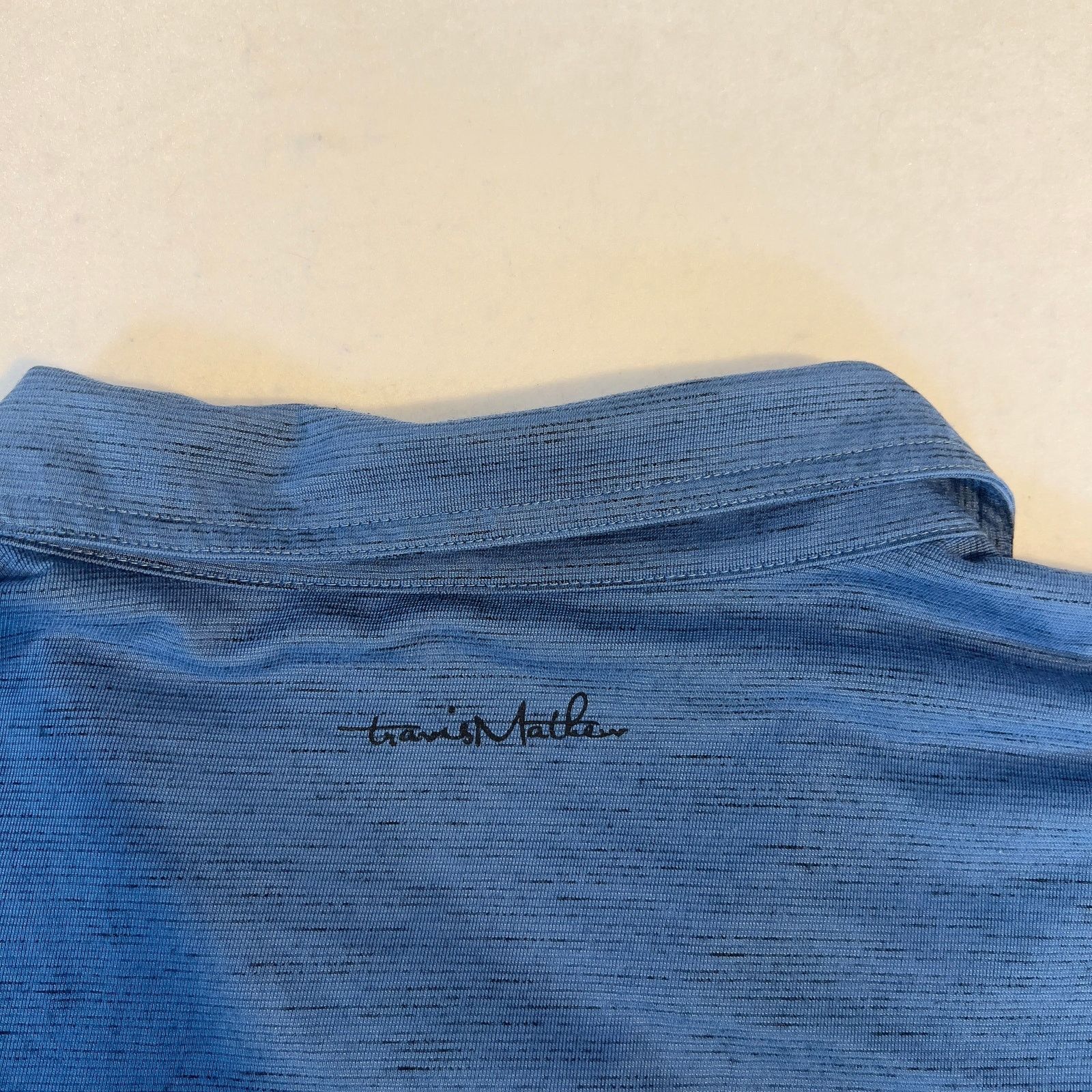 TravisMathew Travis Mathew Golf Polo Shirt Men's 2XL "Textured" Blue Size US XXL / EU 58 / 5 - 6 Thumbnail
