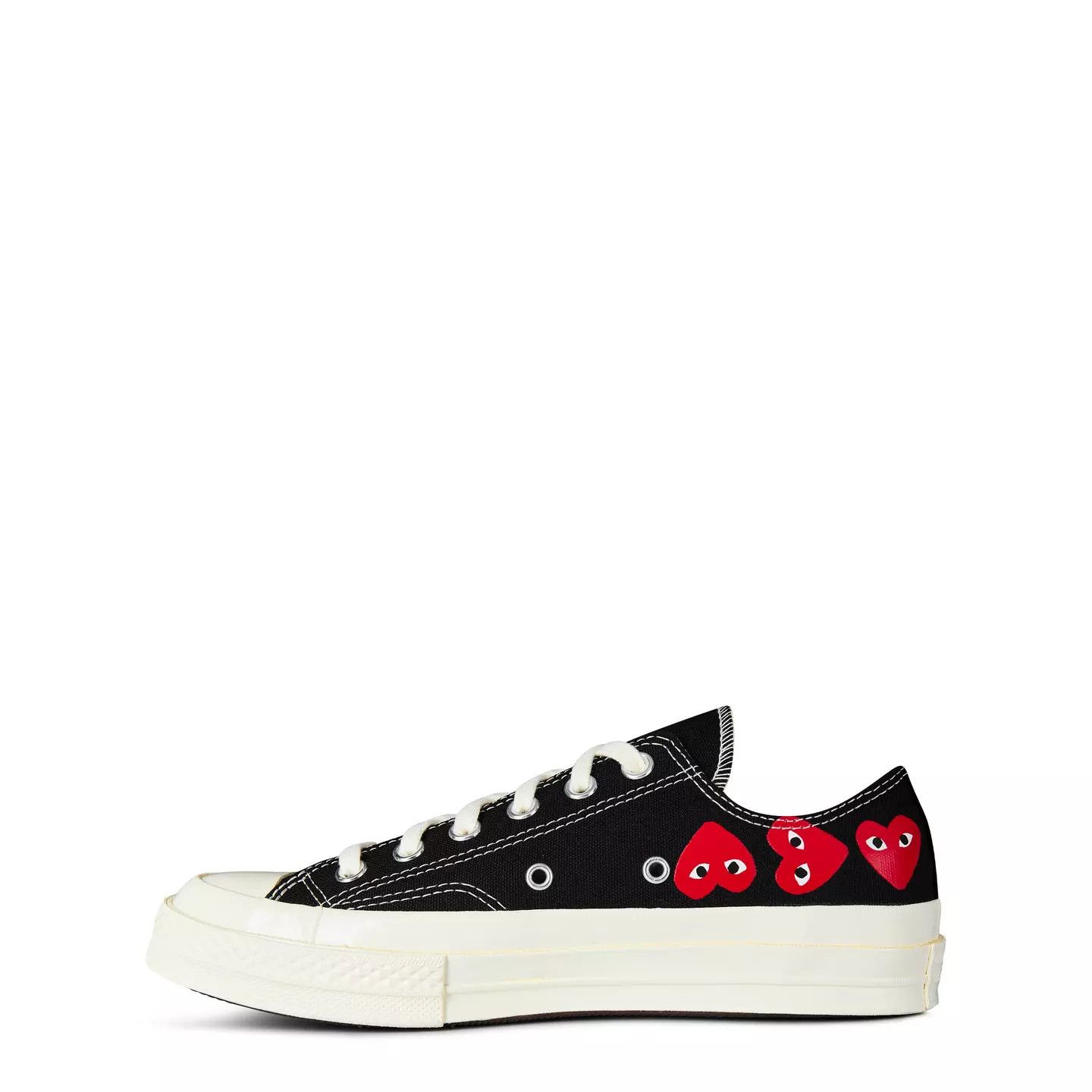 Comme des Garcons PLAY o1g2r1mq0426 Multi Hearts-Print Low-Top Sneakers in Black Size US 12 / EU 45 - 3 Thumbnail