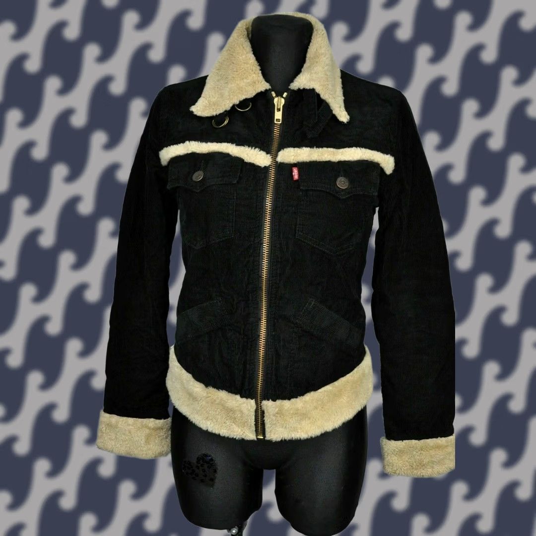 Levi's Levi's Trucker Jacket Shirt Women XS Black Corduroy Sherpa Vintage No N/A Size XS / US 0-2 / IT 36-38 - 1 Thumbnail