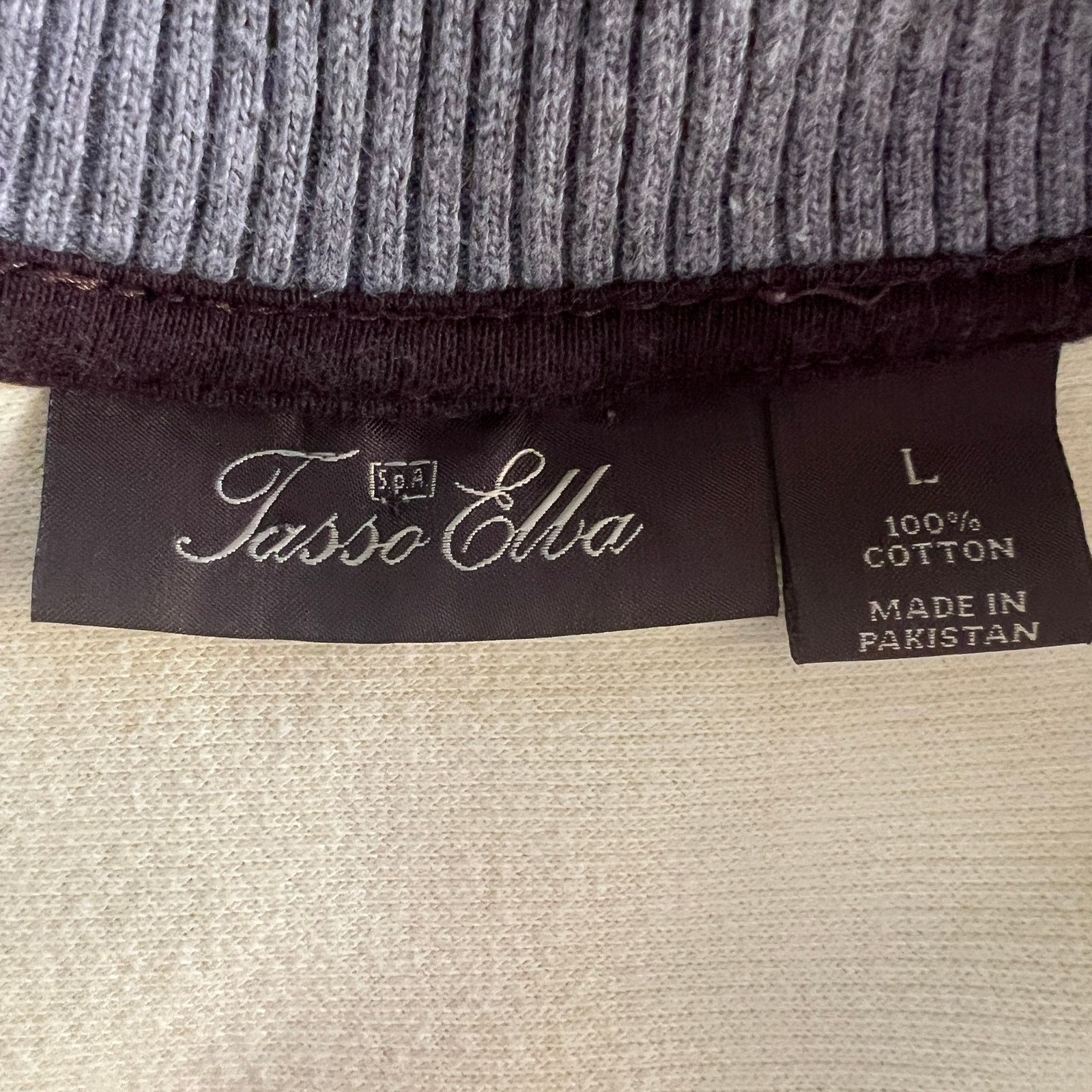Tasso Elba Tasso Elba Men’s Pullover Sweater Cream Ribbed Cotton Size L Size US L / EU 52-54 / 3 - 6 Thumbnail