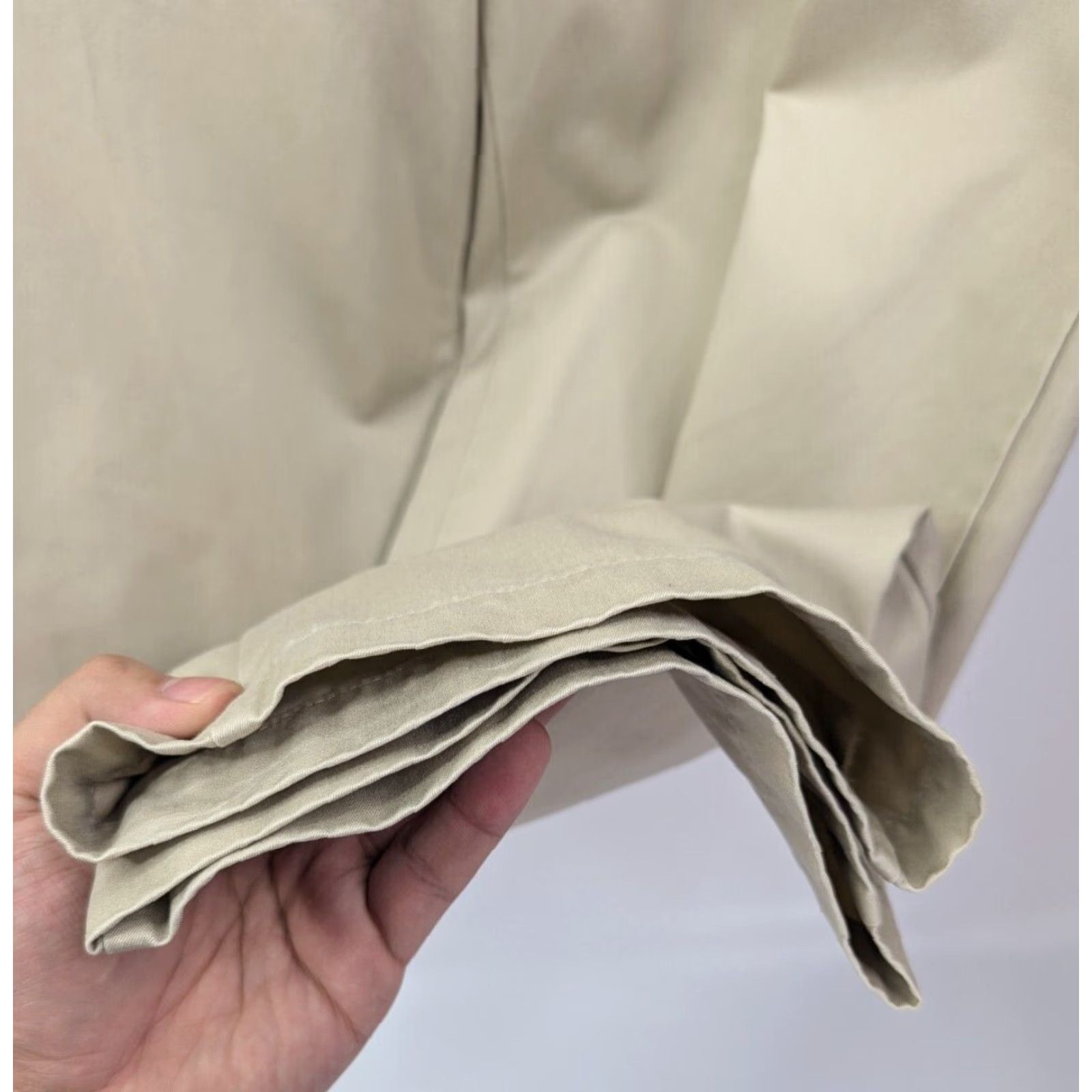 Vintage LL Bean Khakis Flat Front Men's 36x30 Beige 100% Supima Cotton Trousers 0DBM9 Size US 36 / EU 52 - 3 Thumbnail