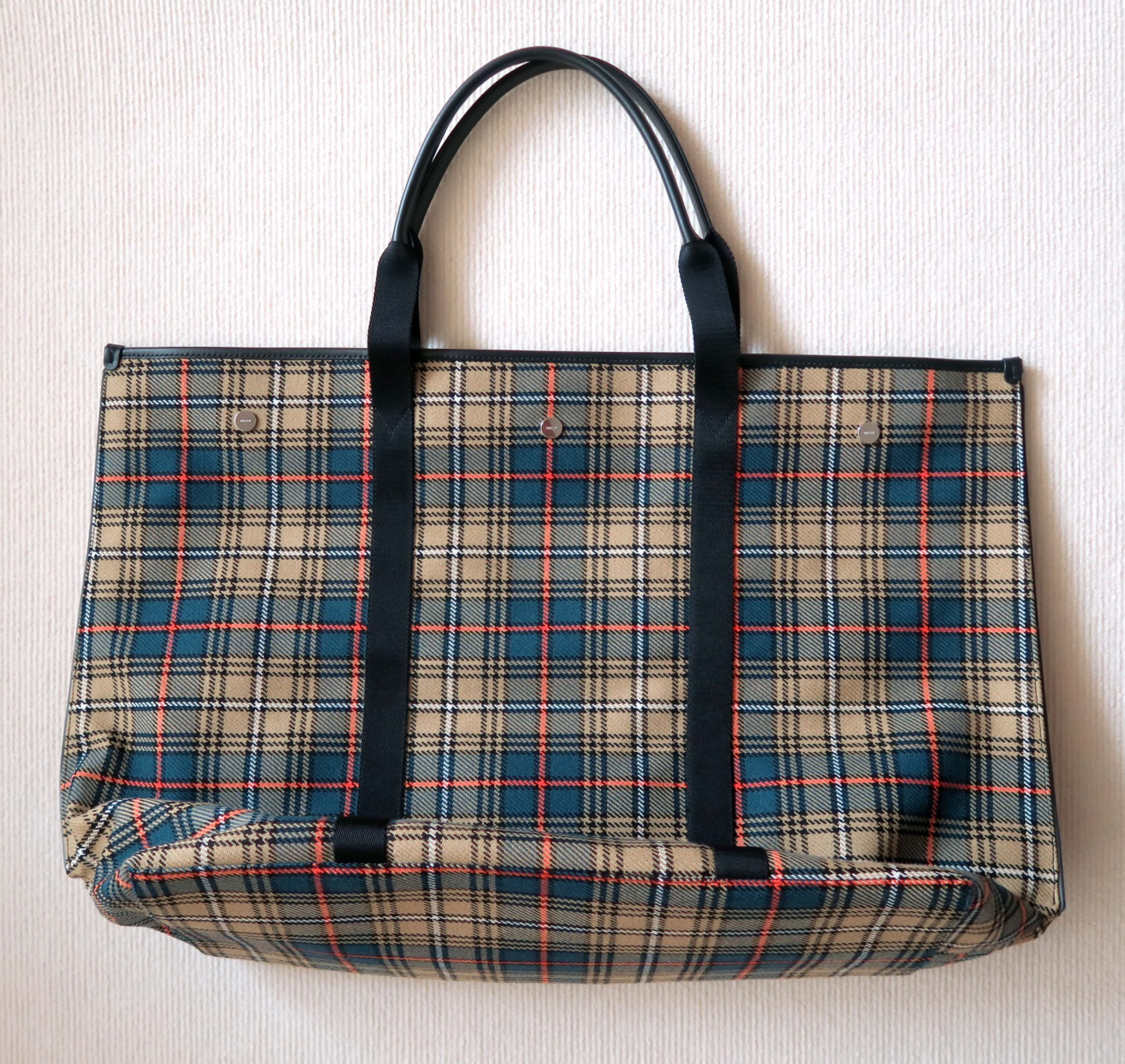 Bally Bally Checkered Unisex Canvas Leather Trim Tote Shoulder Bag Size ONE SIZE - 10 Thumbnail
