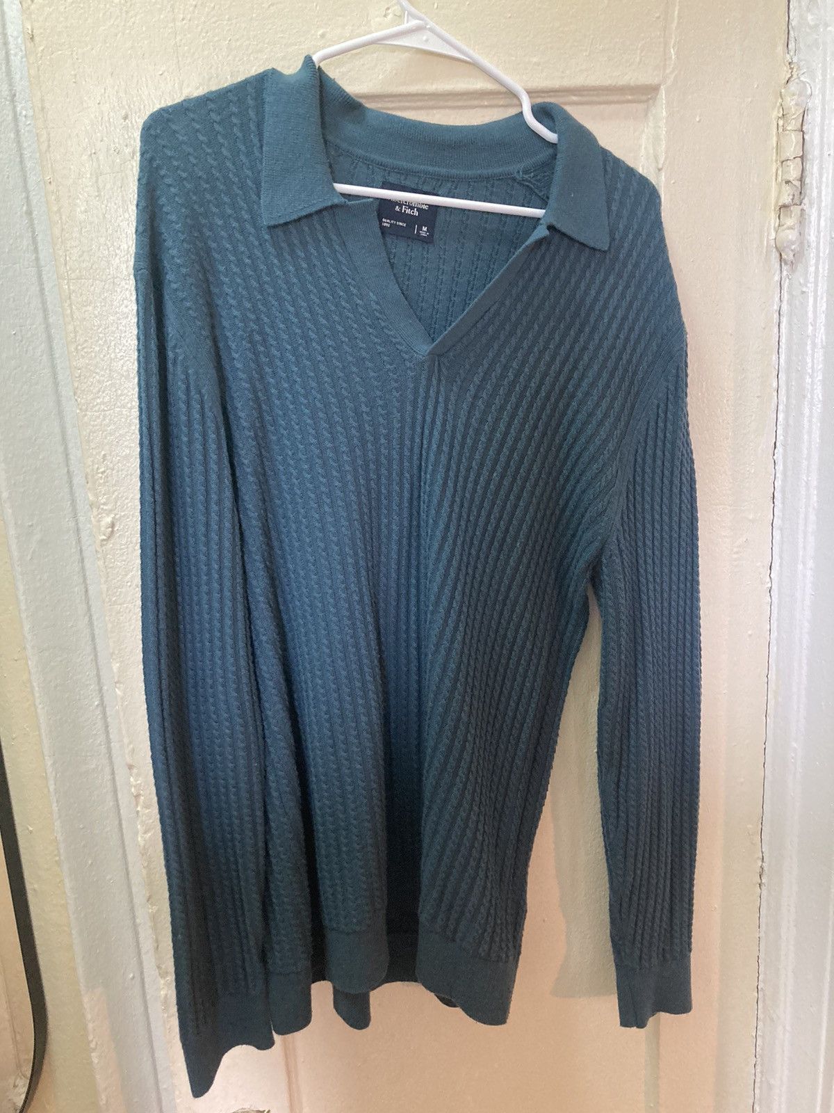 Abercrombie & Fitch Long-Sleeve Johnny Collar Sweater Polo Size US M / EU 48-50 / 2 - 2 Thumbnail
