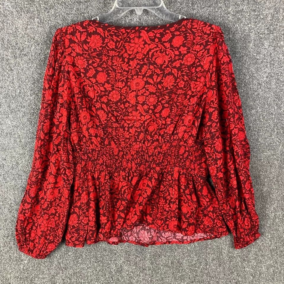 Other Knox Rose Blouse XL Women's Pullover Floral Red Rayon Size XL / US 12-14 / IT 48-50 - 7 Thumbnail
