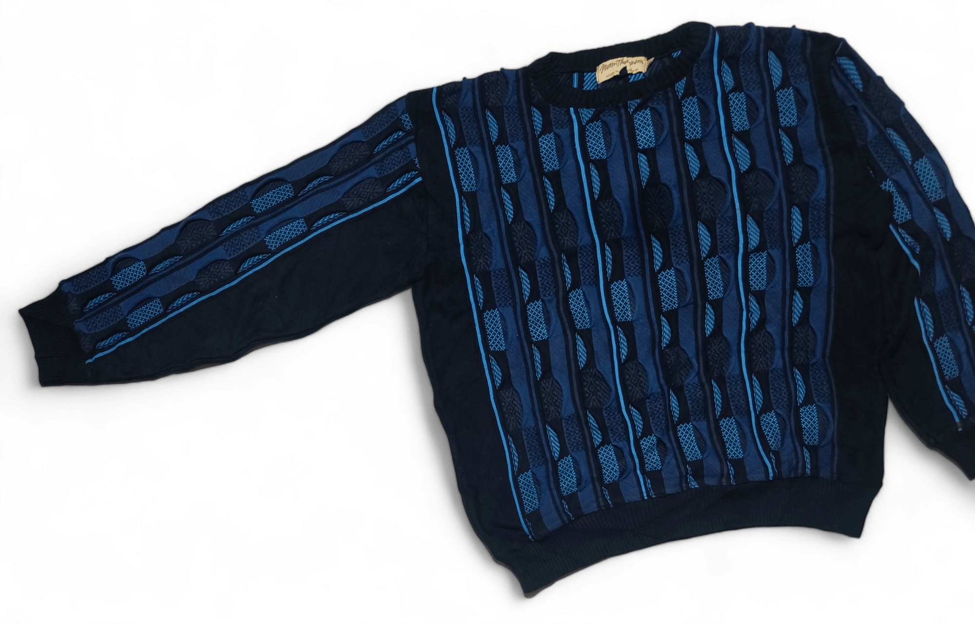 Other Vintage 70s NORM THOMPSON Coogi Style Biggie Knit Sweater Size US M / EU 48-50 / 2 - 3 Thumbnail