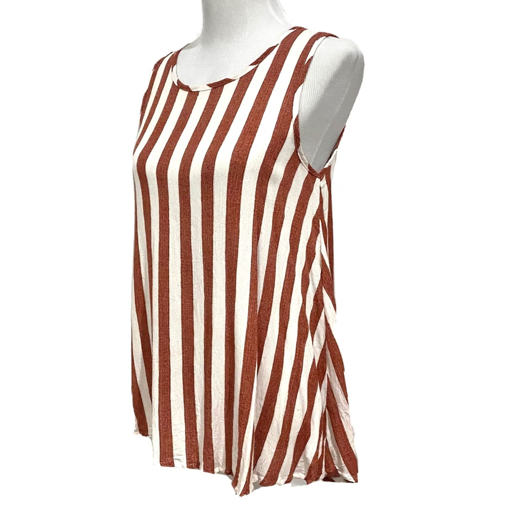 Soft Surroundings Soft Surroundings Striped Top Blouse Sleeveless Rayon Lightweight Women’s Sz M Multicolor Casual) Size M / US 6-8 / IT 42-44 - 2 Thumbnail