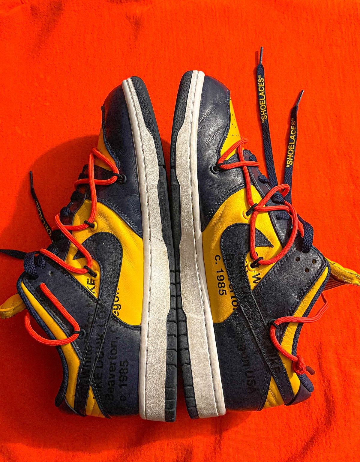Off-White OFF WHITE “UNIVERSITY GOLD” DUNK Size US 11 / EU 44 - 4 Thumbnail