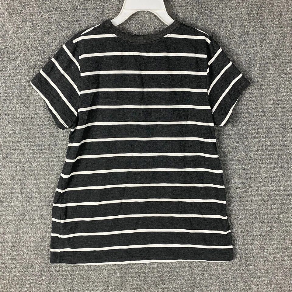 Other Time and Tru T-Shirt Women's Small 4-6 Striped Gray Cotton S Size S / US 4 / IT 40 - 6 Thumbnail